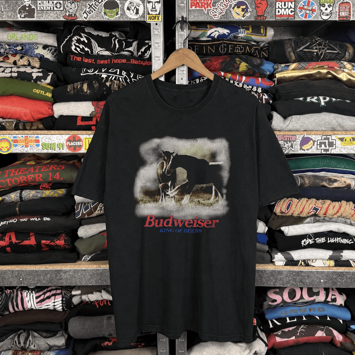Budweiser King of Beers Vintage Washed Black T-Shirt