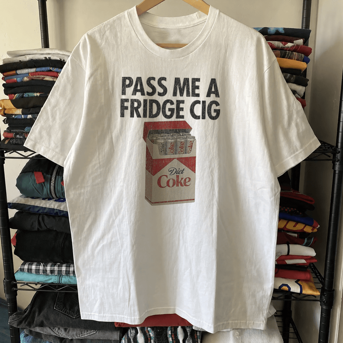 PASS ME A FRIDGE CIG Vintage Washed White T-Shirt