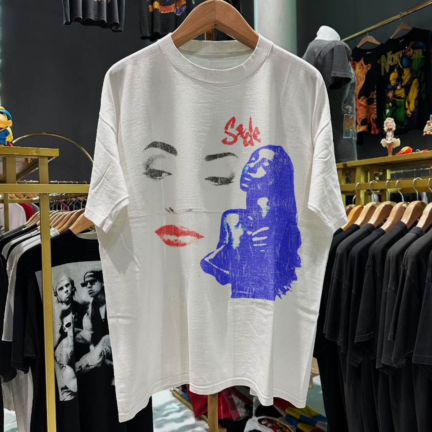 90s SADE ULTRA RARE WASHED WHITE T-SHIRT