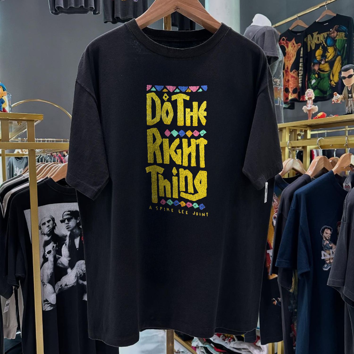 1989 DO THE RIGHT THING PROMO 'SPIKE LEE' RARE WASHED BLACK T-SHIRT