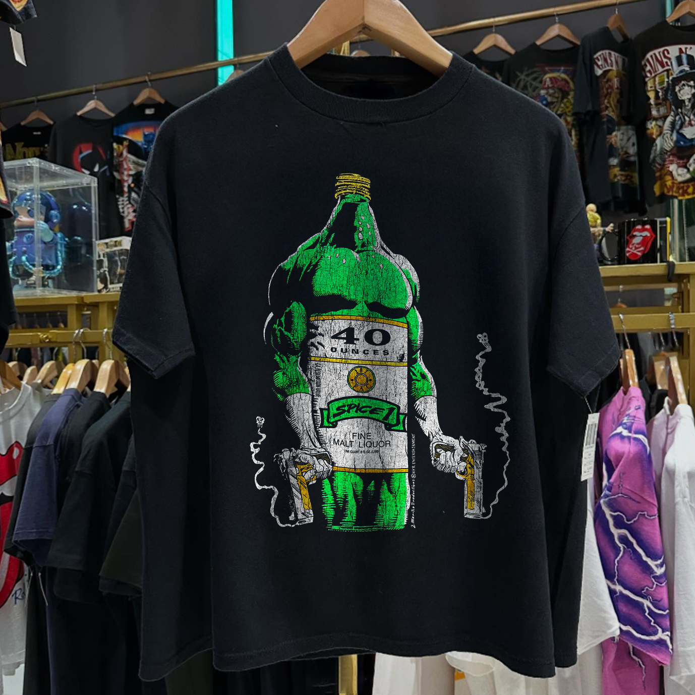 1992 SPICE 1 'PEACE2MY9' RARE WASHED BLACK T-SHIRT