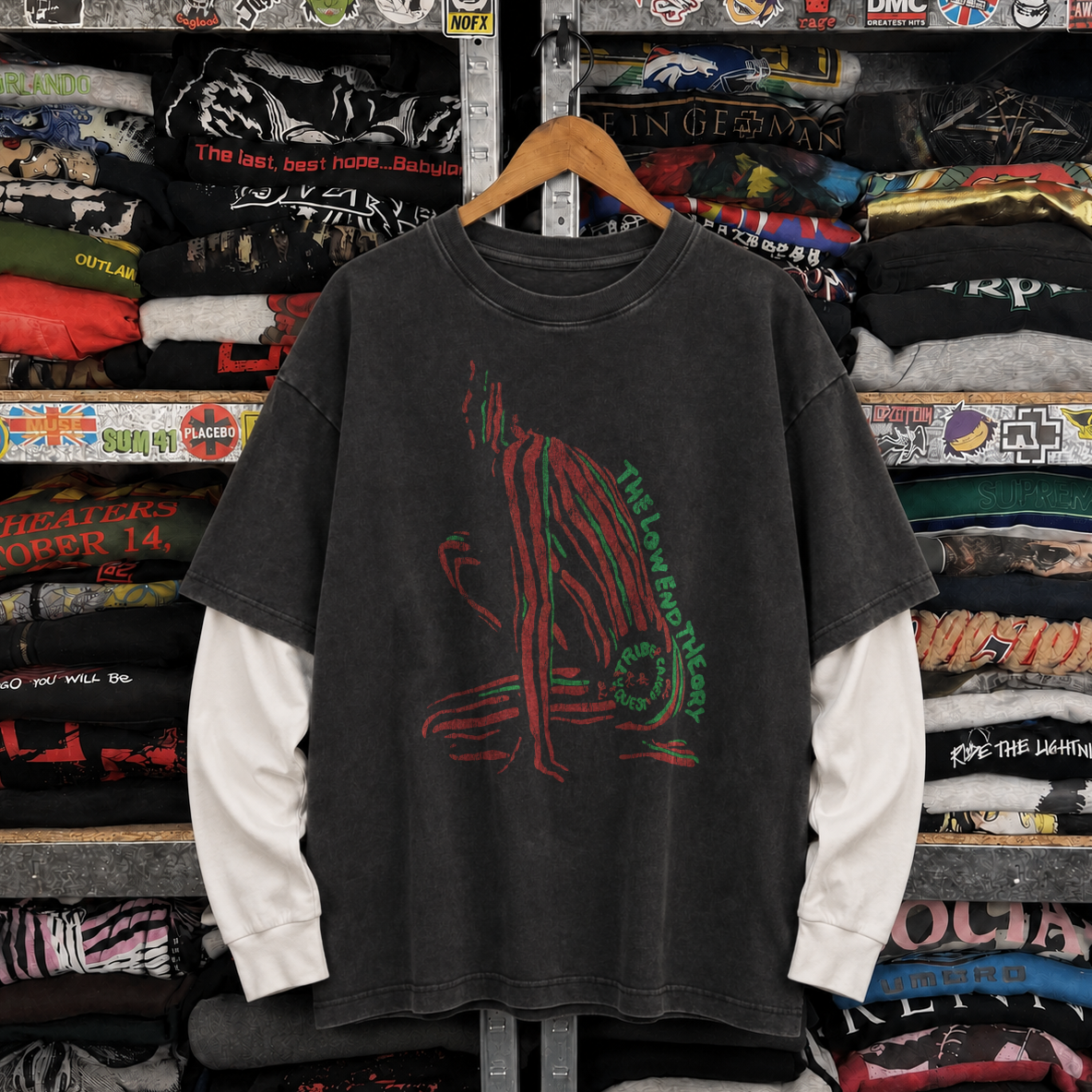 1991 Tribe Called Quest Low End Theory Vintage Black Layered LS