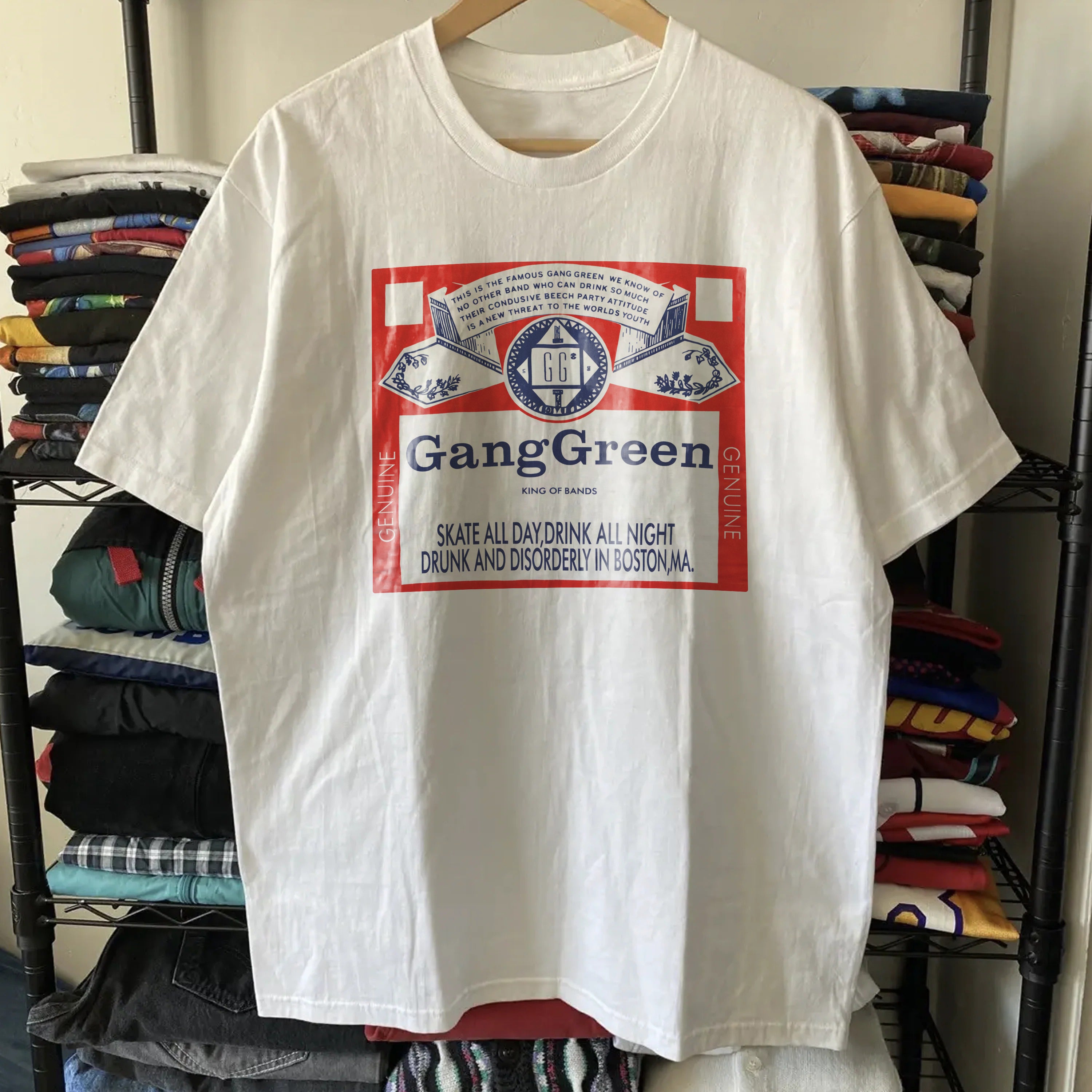 Vintage Gang Green - US Tour 1997 Washed White T-Shirt