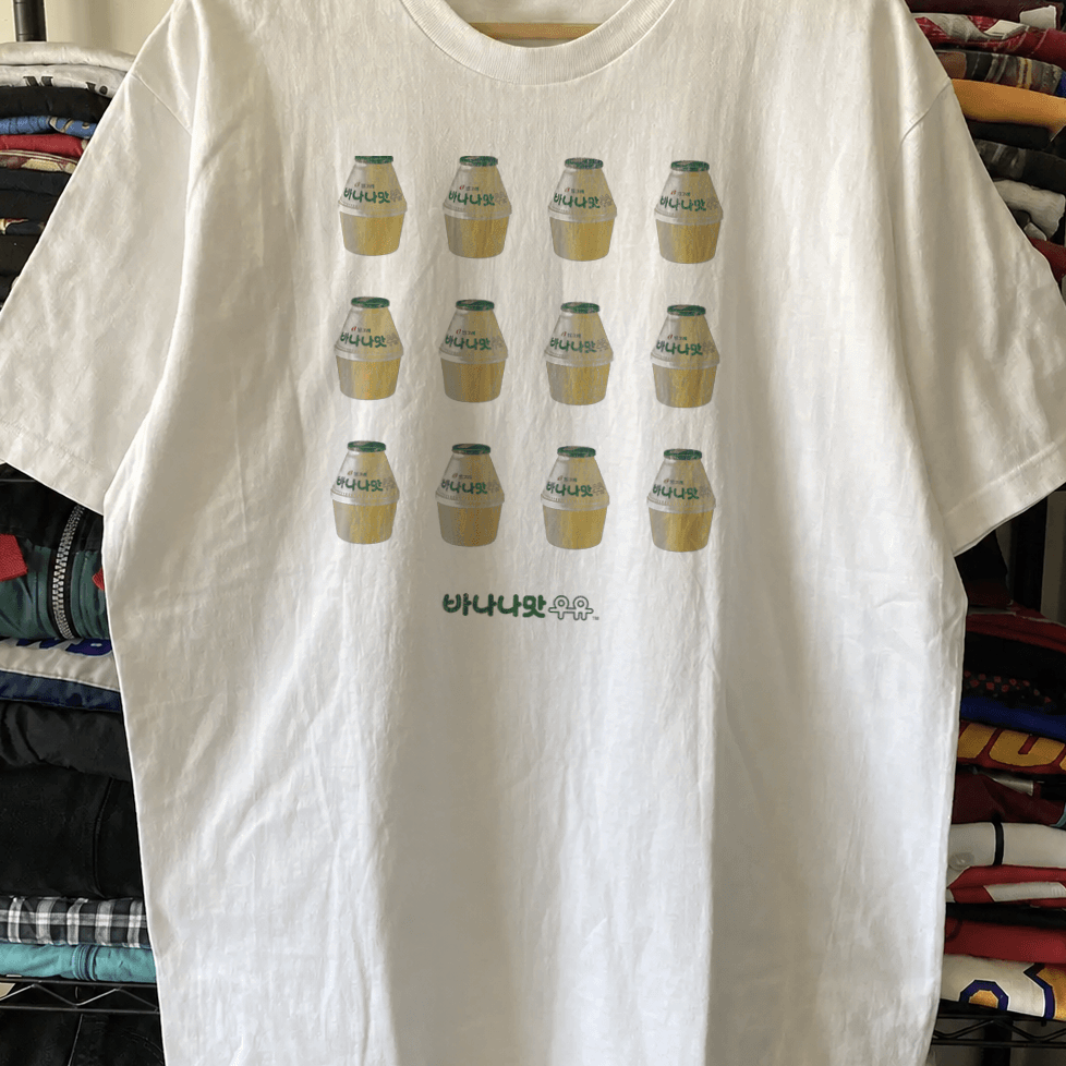 Banana Milk Vintage Washed White T-Shirt
