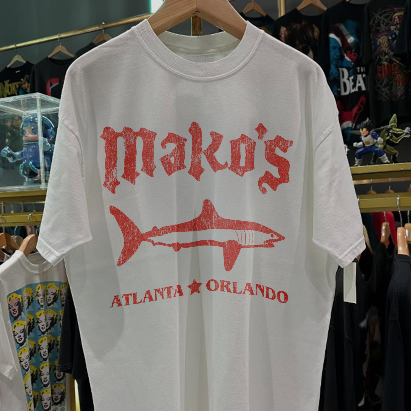 MAKO'S ATLANTA - ORLANDO RARE WASHED WHITE TSHIRT