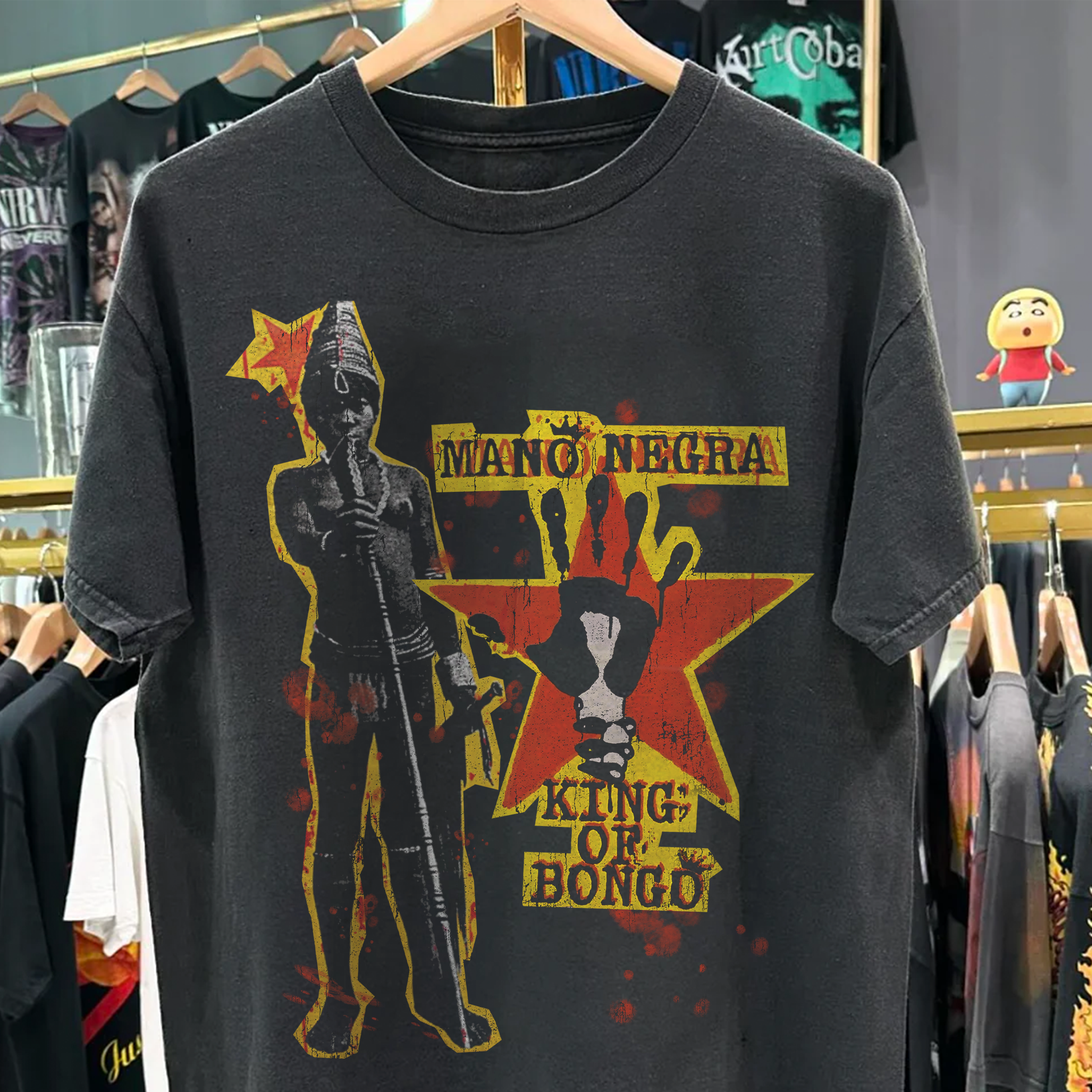 MANO NEGRA WASHED BLACK TSHIRT