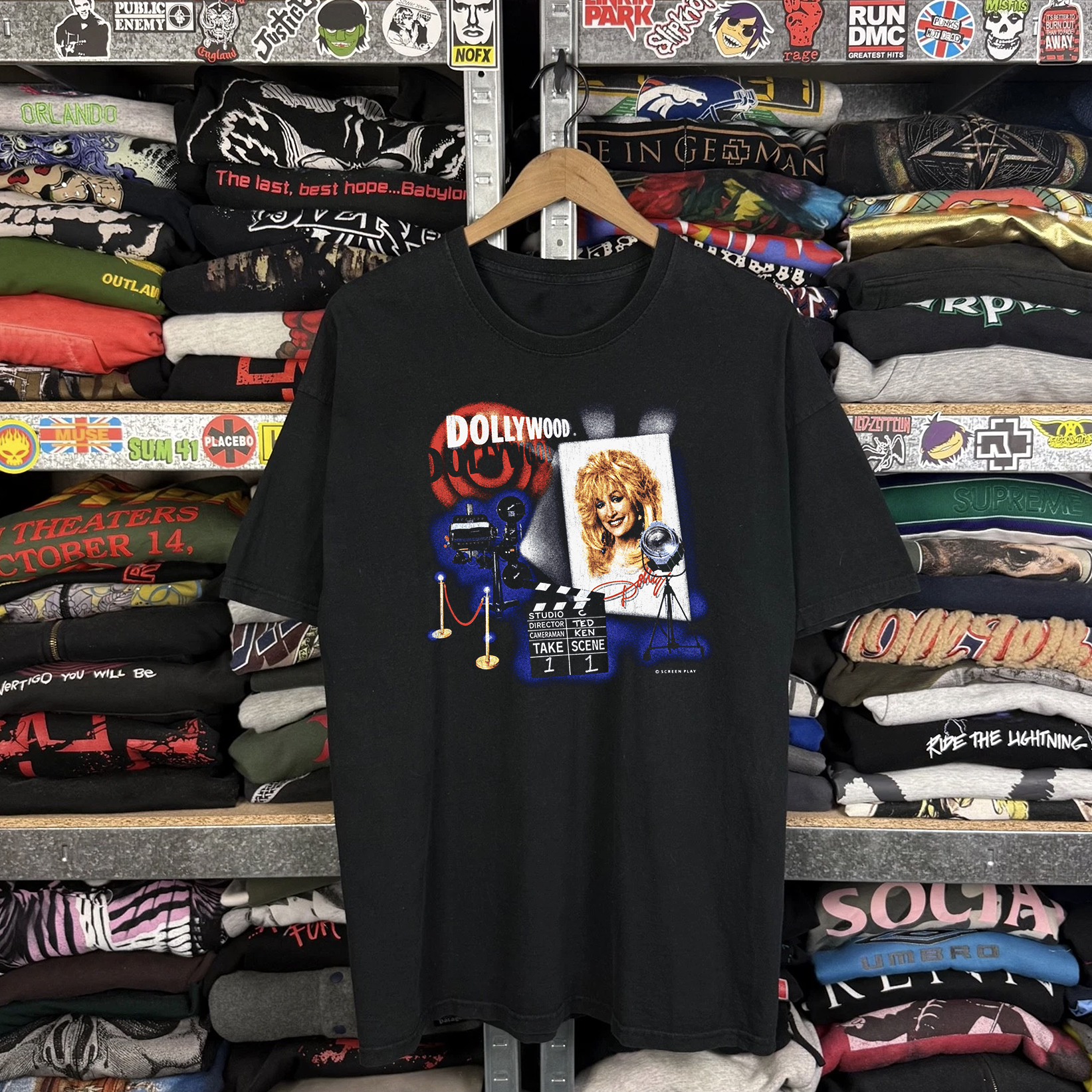 Rare Dollywood Washed Black Tee
