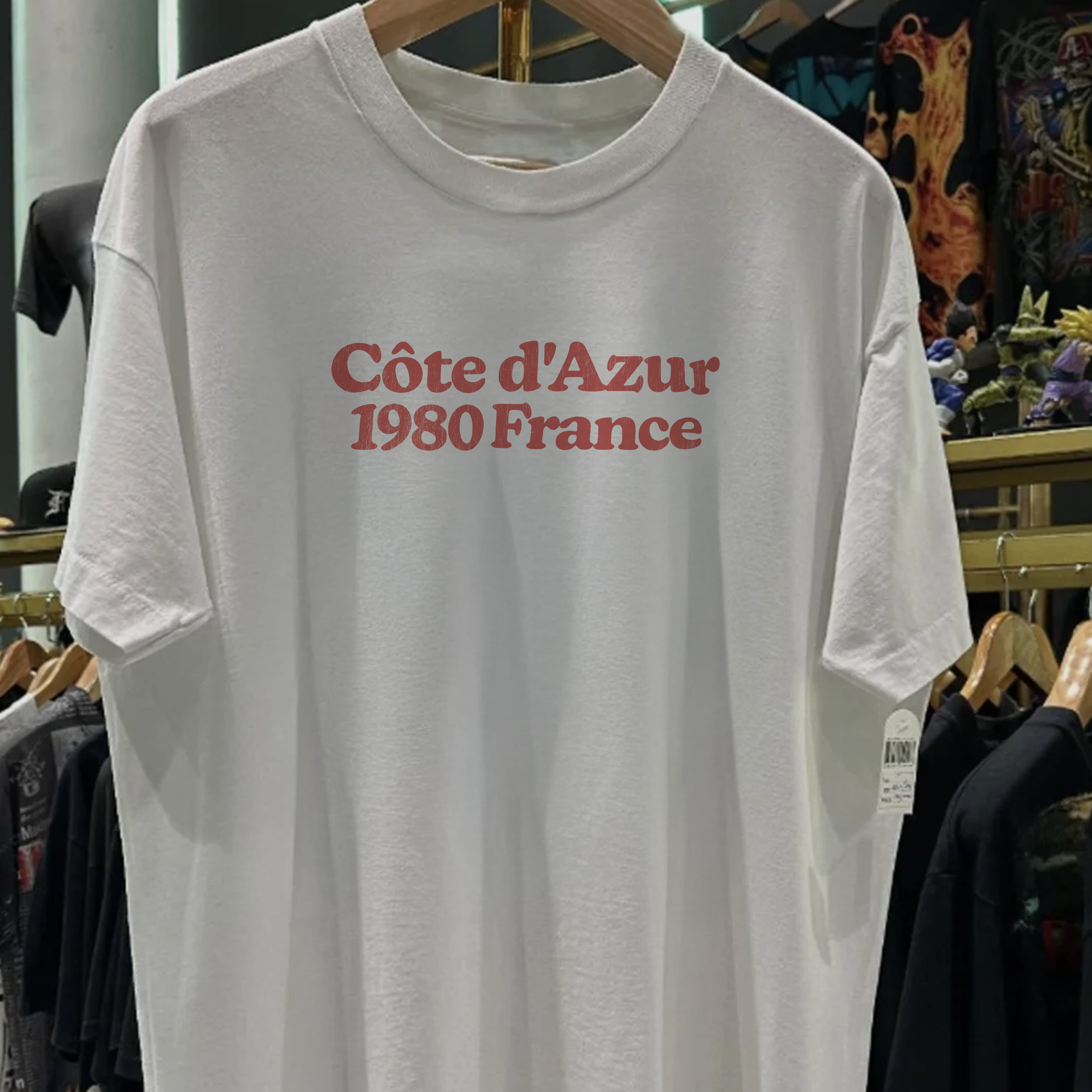 RARE 80S CÔTE D'AZUR 1980 FRANCE WASHED WHITE TEE