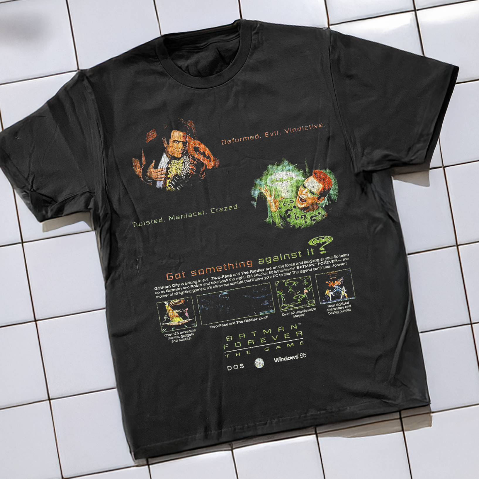 '95 BATMAN FOREVER THE VIDEO GAME WASHED BLACK T-SHIRT