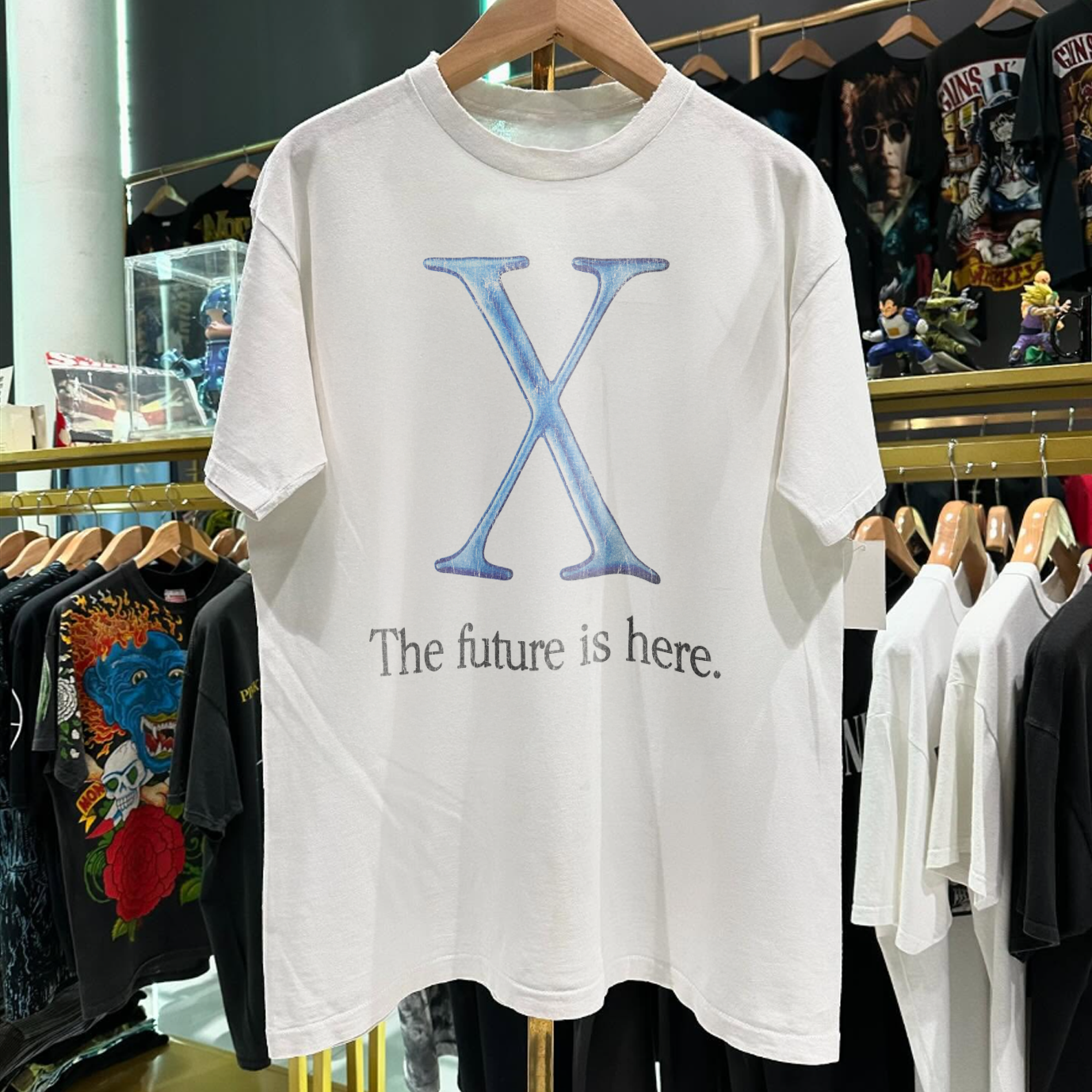 2001 APPLE 'X' THE FUTURE IS HERE RARE WASHED WHITE T-SHIRT