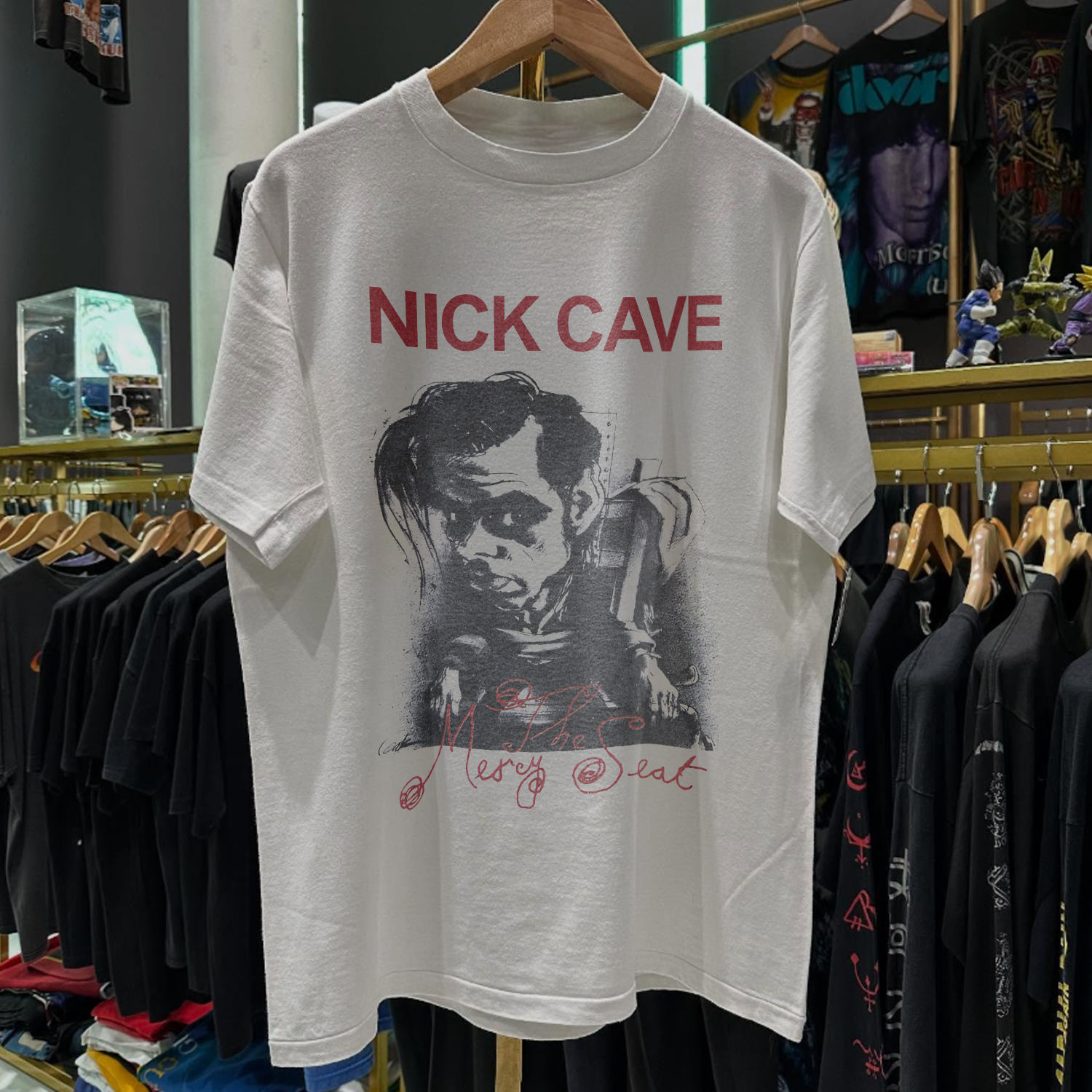 NICK CAVE 'THE MERCY SEAT' 1988 RARE WASHED WHITE T-SHIRT