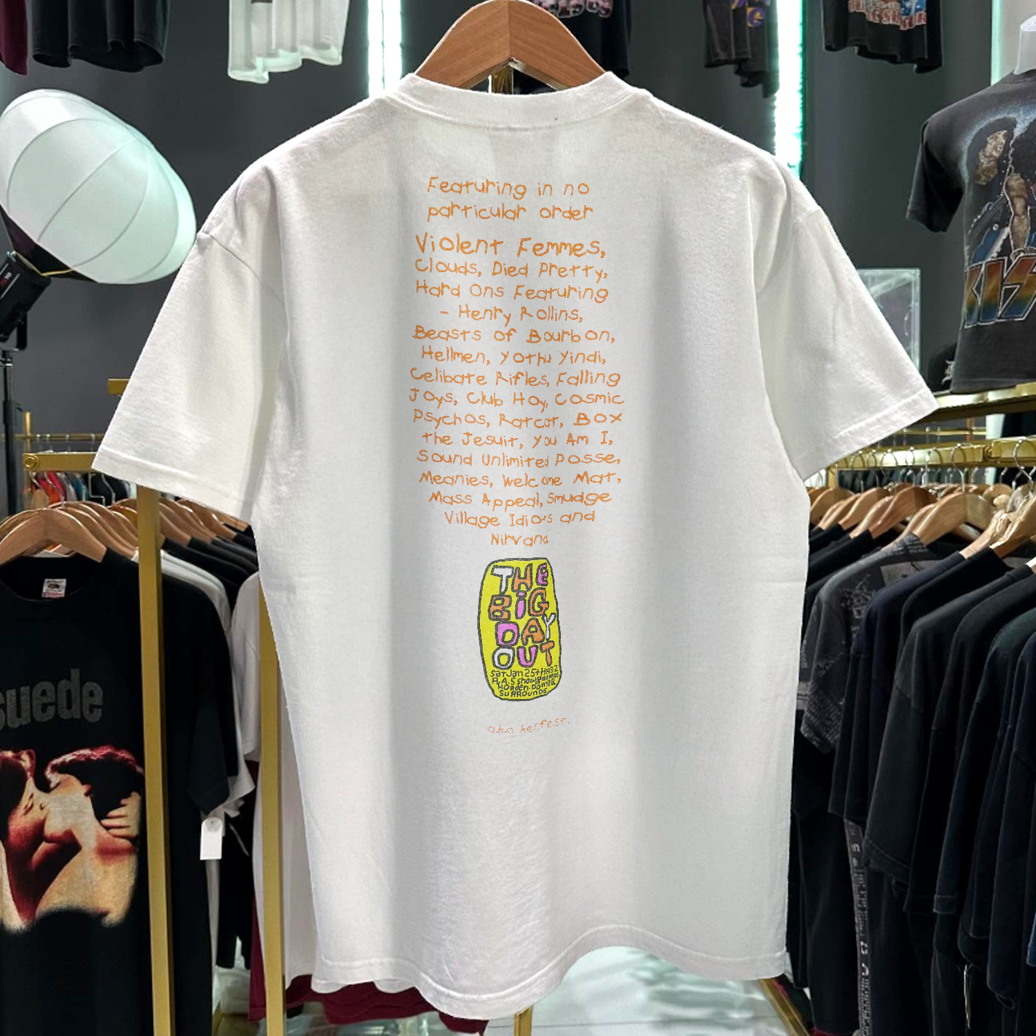 1992 BIG DAY OUT ULTRA RARE WASHED WHITE T-SHIRT