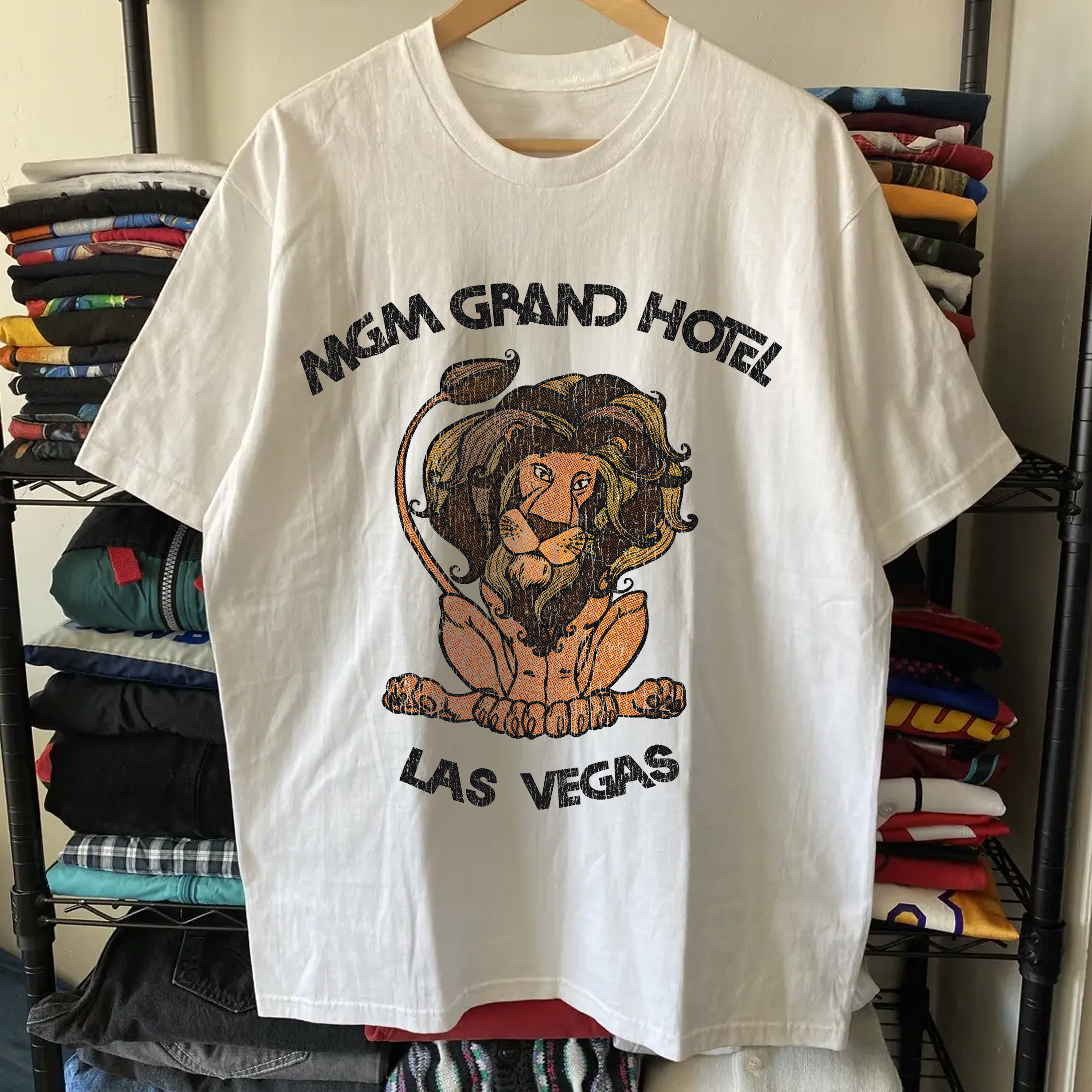 Rare MGM Grand Hotel Washed White Tee