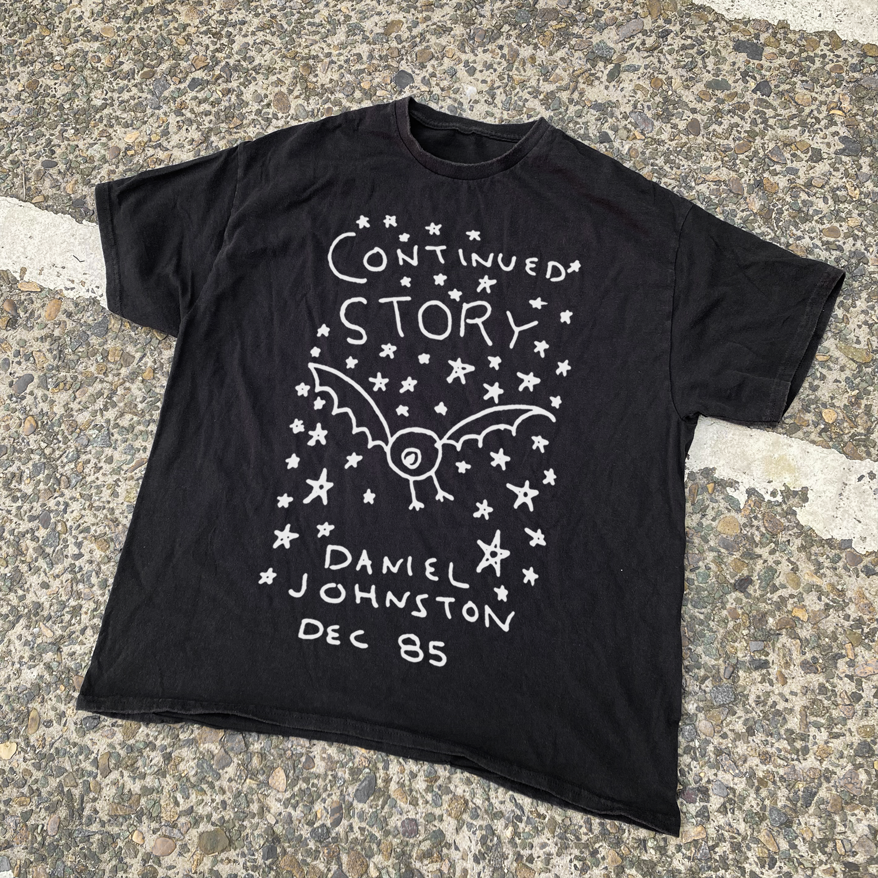 DANIEL JOHNSTON 'THE CONTINUED STORY' VINTAGE BLACK TEE