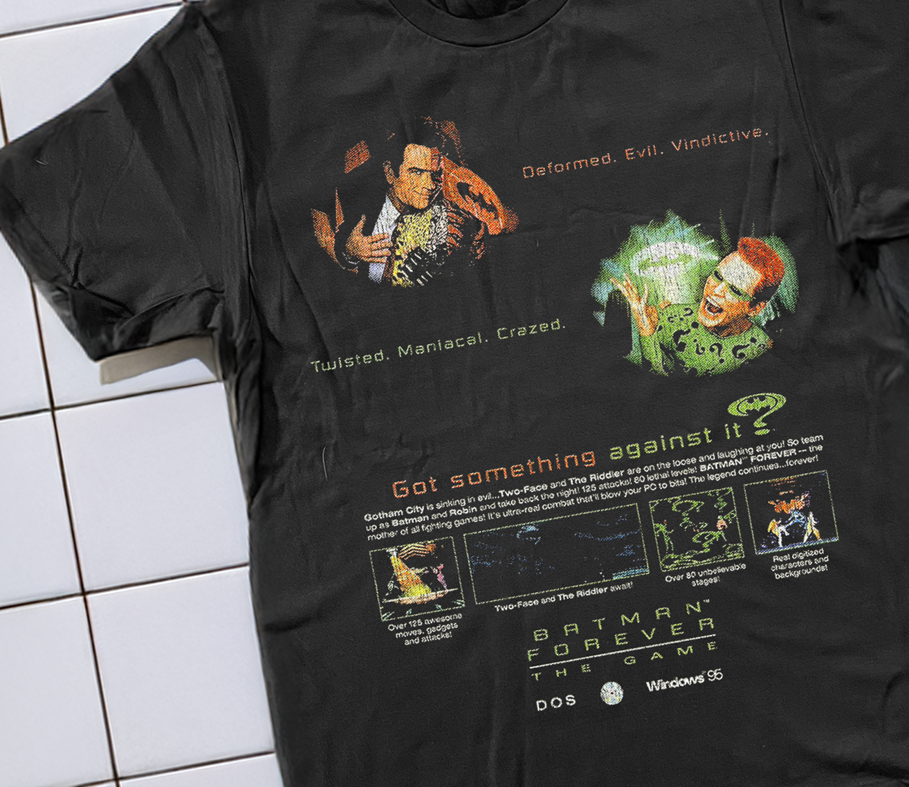 '95 BATMAN FOREVER THE VIDEO GAME WASHED BLACK T-SHIRT