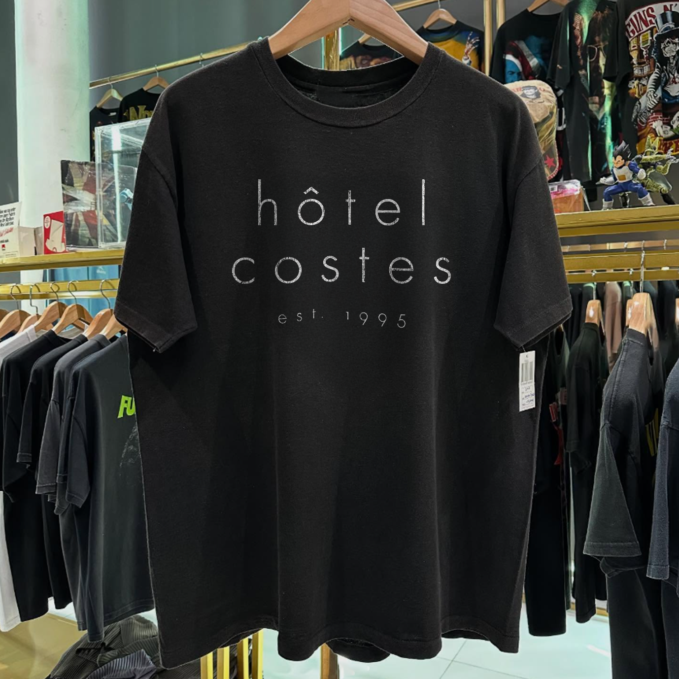 Y2K HOTEL COSTES PARIS RARE WASHED BLACK T-SHIRT
