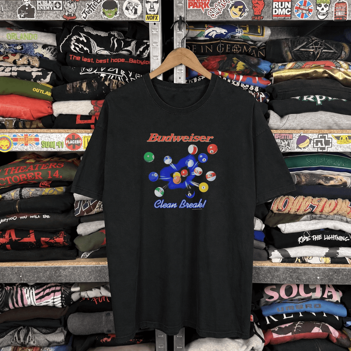 90s BUD 'CLEAN BREAK' Vintage Washed Black T-Shirt