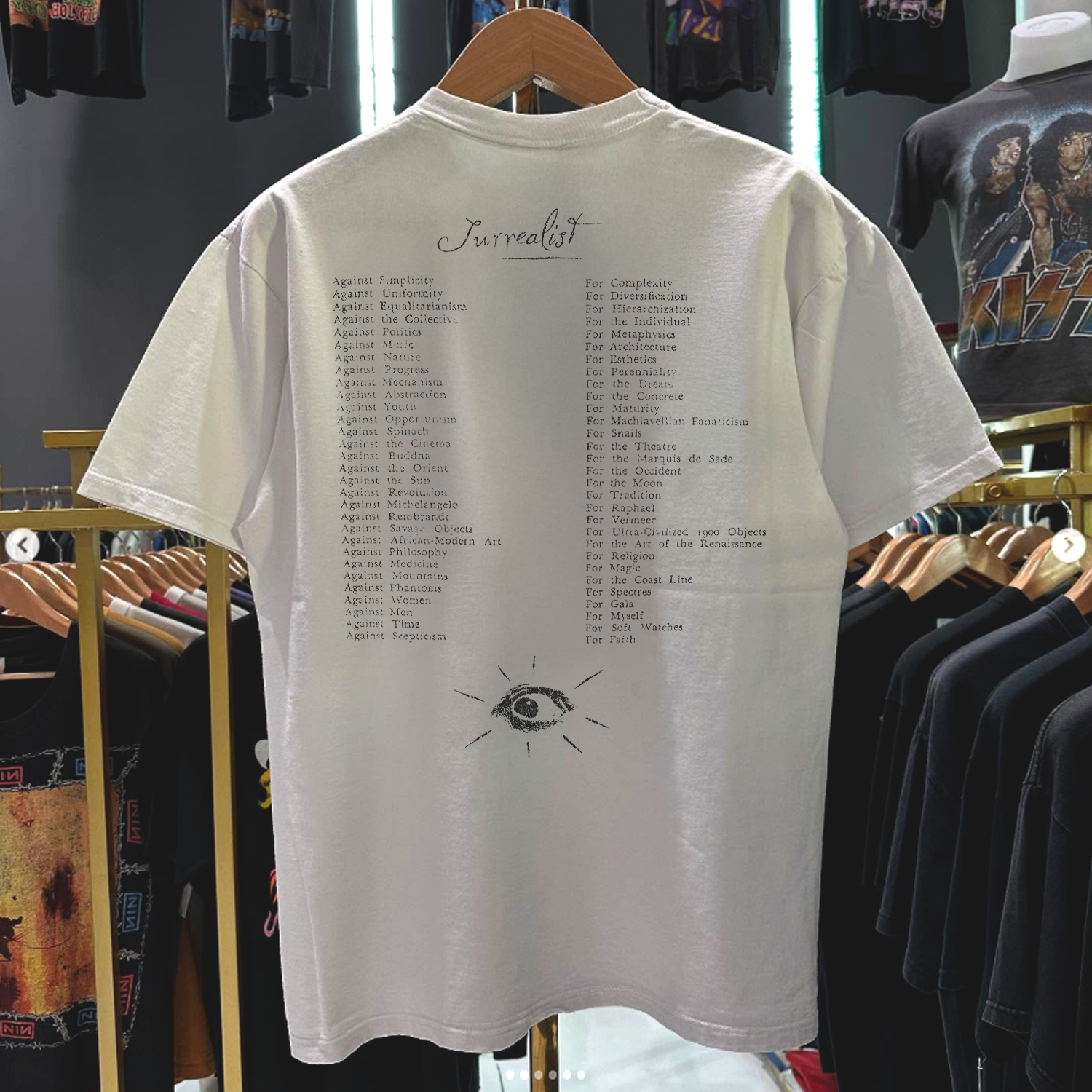 80s DALI DREAMSTATE RARE WASHED WHITE T-SHIRT
