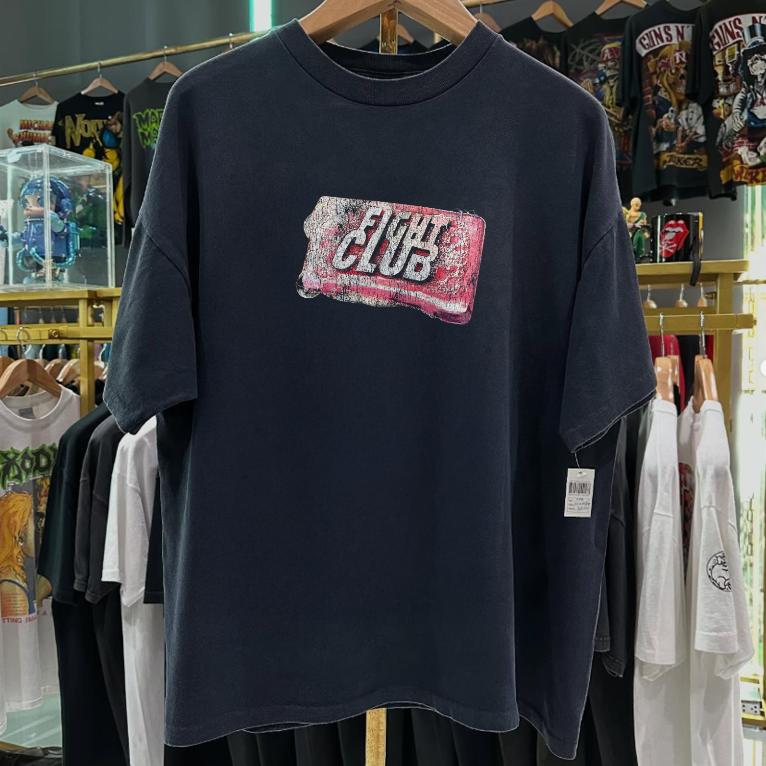 1999 SOAP & VIOLENCE FIGHTCLUB PROMO RARE WASHED BLACK T-SHIRT