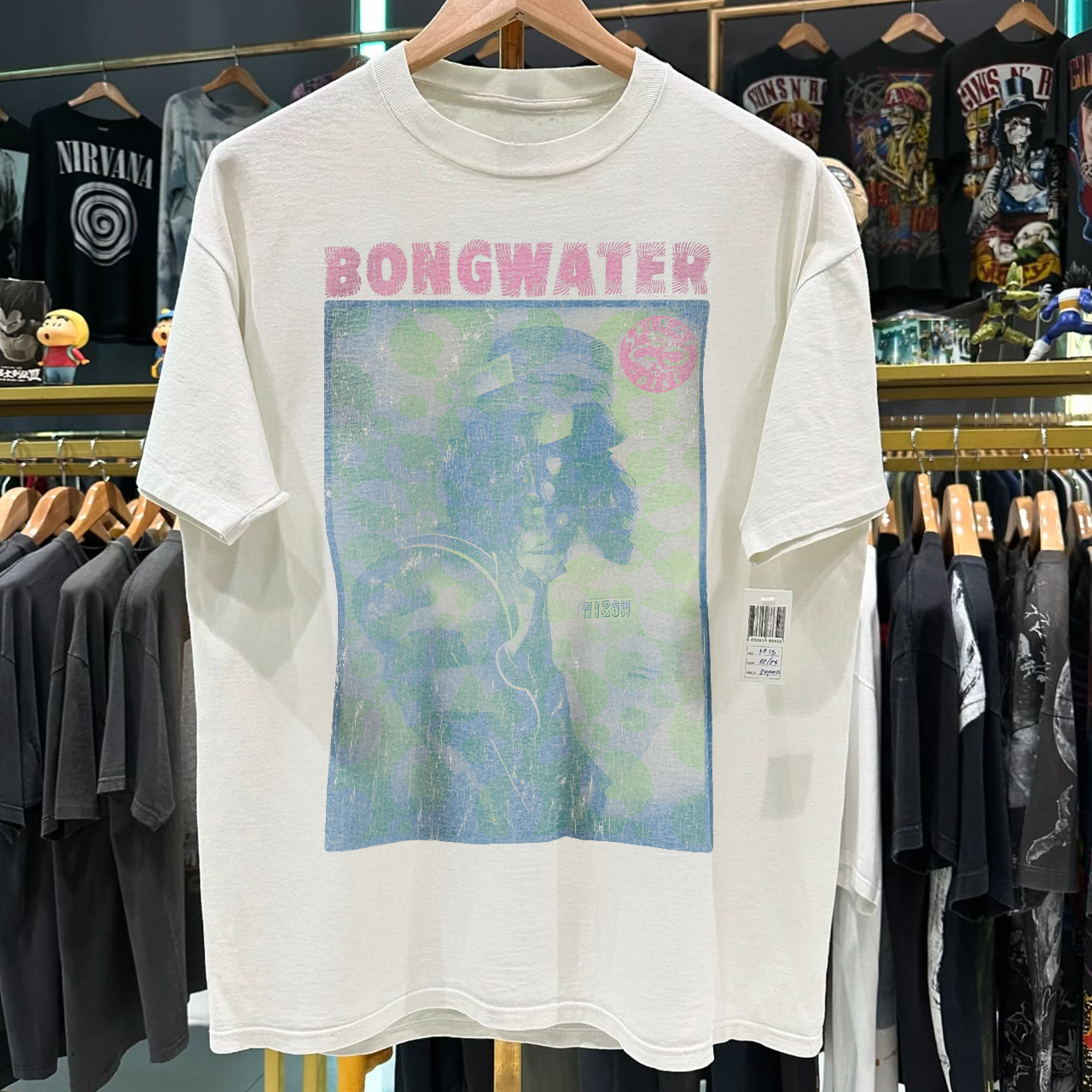 1988 B0NGWATER D0UBLE BUMMER (TANNIS R00T) GRAIL WASHED WHITE T-SHIRT