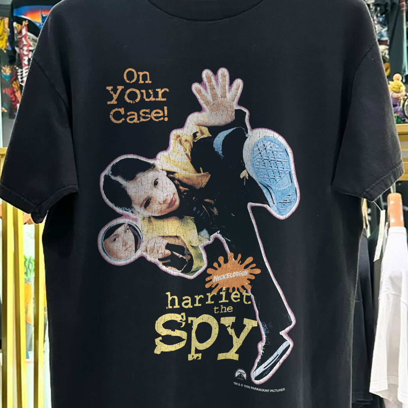 1996 HARRIET THE SPY 'MICHELLE TRACHTENBERG' ULTRA RARE WASHED BLACK T-SHIRT