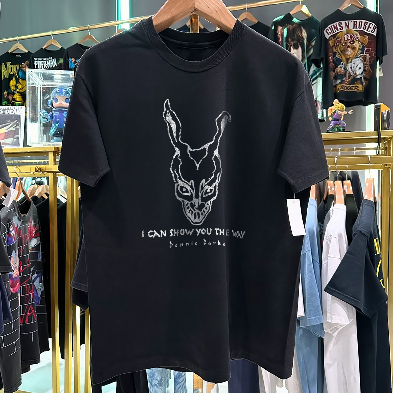 2001 DONNIE DARKO "I CAN SHOW YOU THE WAY" PROMO WASHED BLACK T-SHIRT