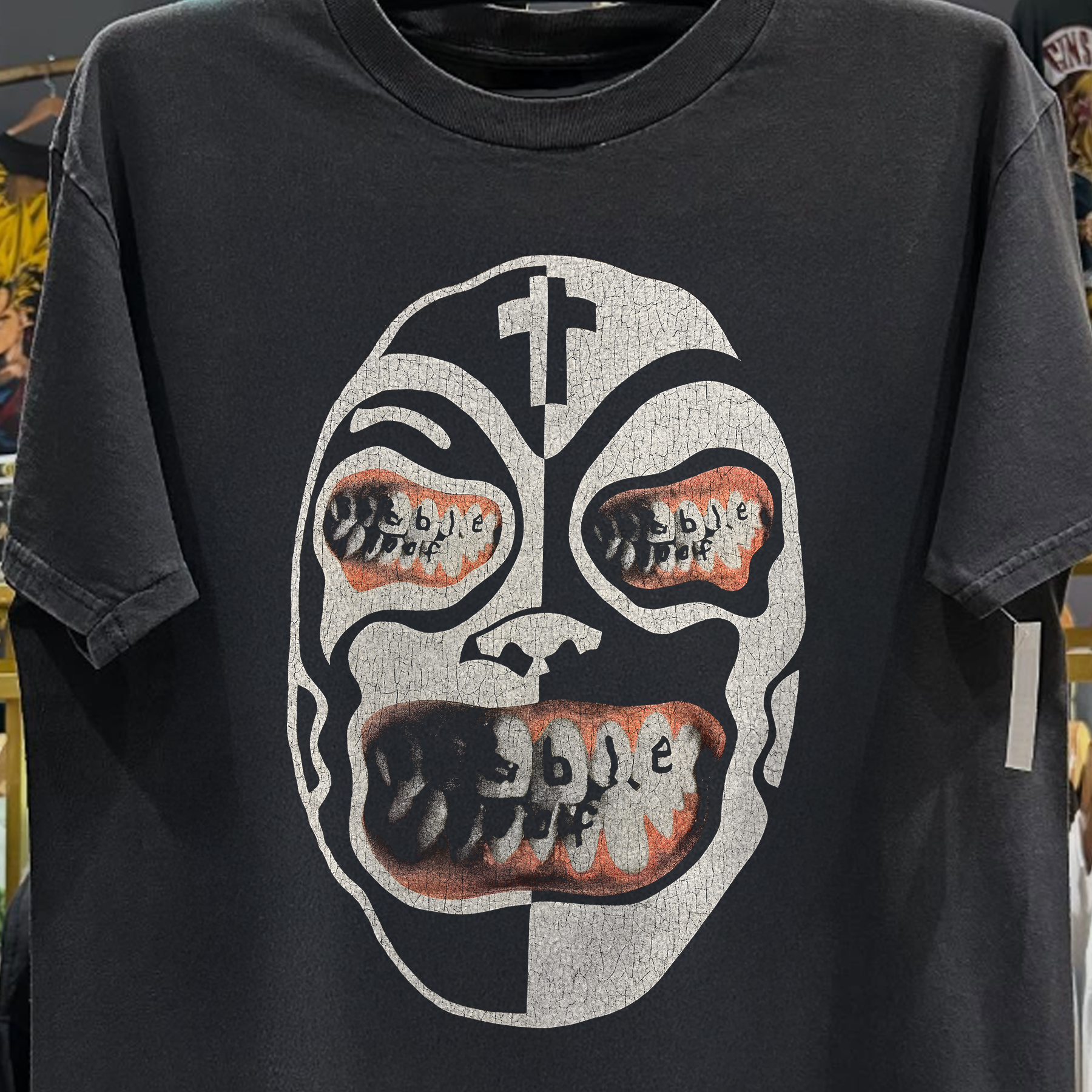 G0BBLEH00F 'TRICKS AND TREATS' RARE WASHED BLACK T-SHIRT