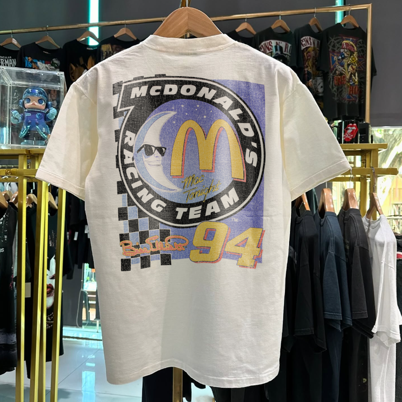 1998 McD0NALDS RACING TEAM BILL ELLI0TT RARE WASHED WHITE T-SHIRT
