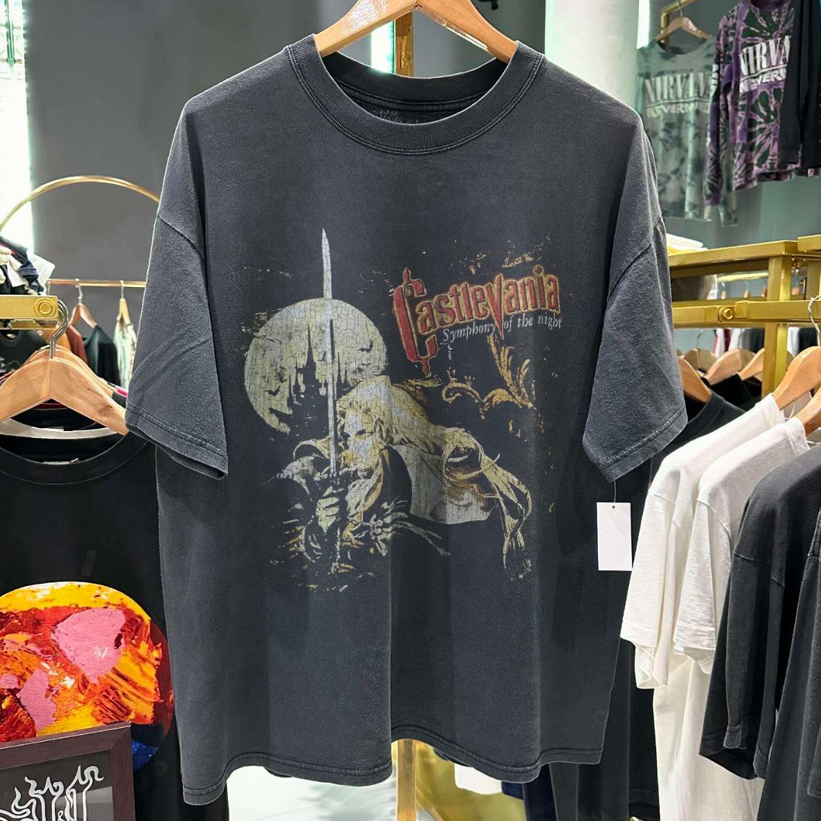 1997 CASTLEVANIA 'SOTN' RARE WASHED BLACK T-SHIRT