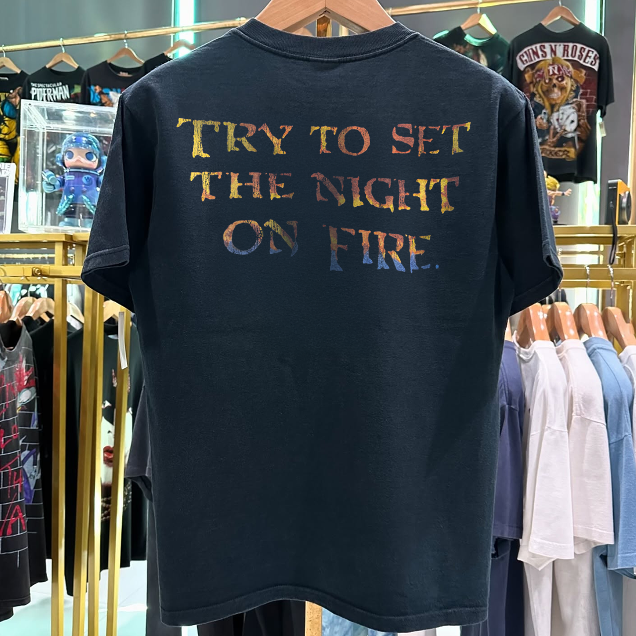 1991 THE D00RS LIGHT MY FIRE RARE GRAIL WASHED BLACK T-SHIRT