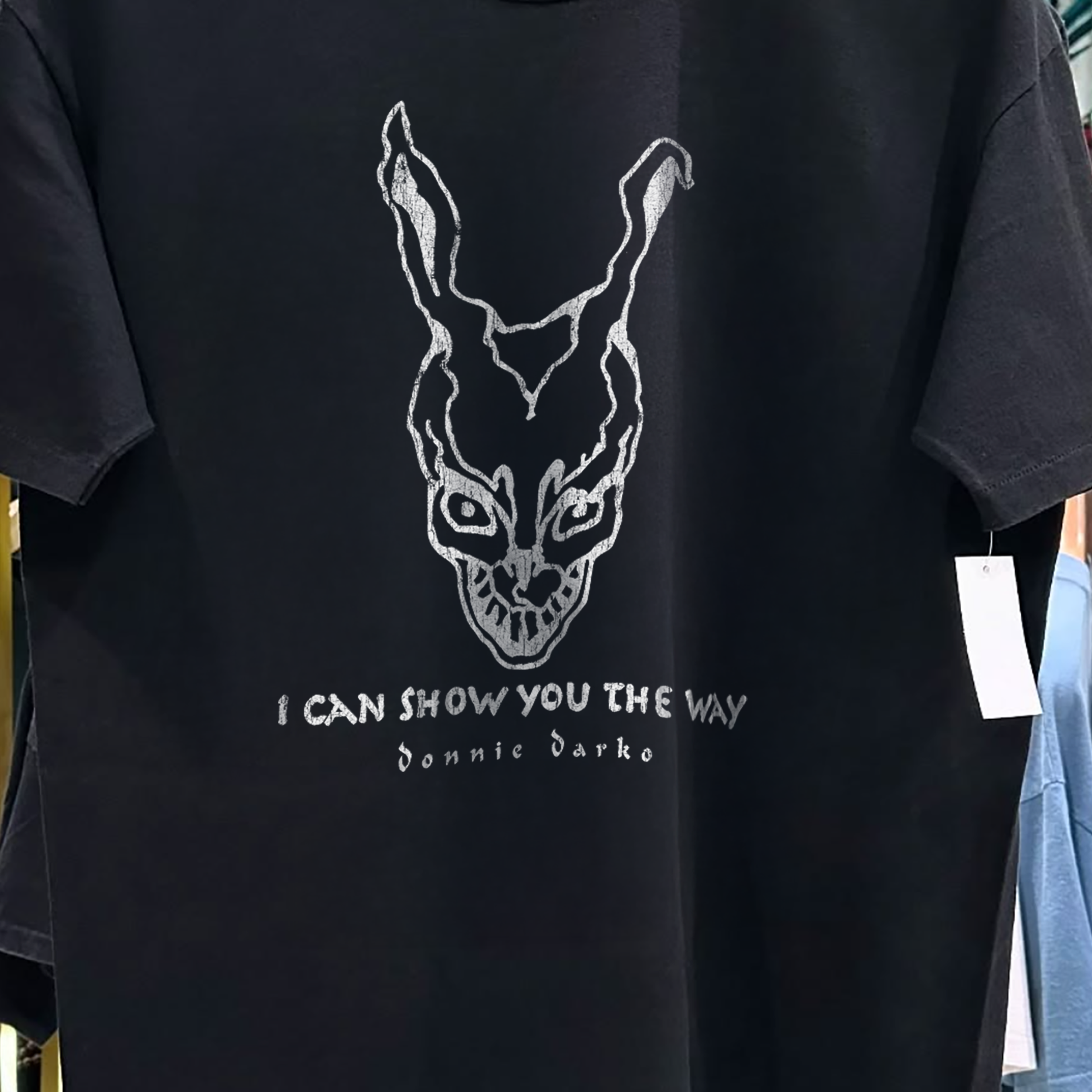 2001 DONNIE DARKO "I CAN SHOW YOU THE WAY" PROMO WASHED BLACK T-SHIRT