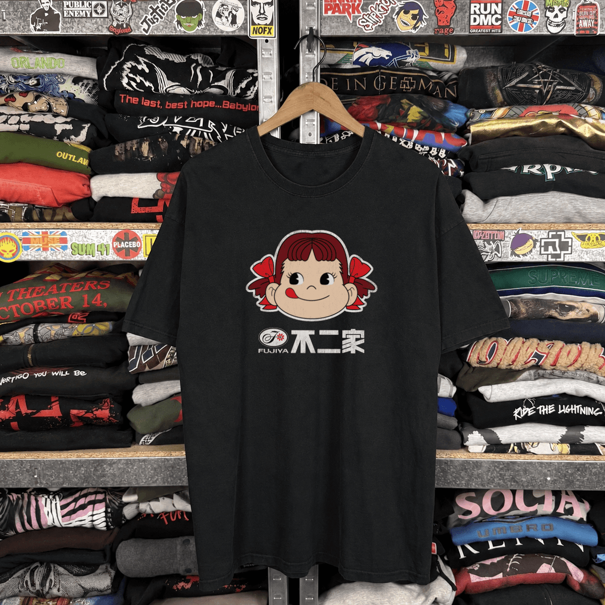 Peko Chan Vintage Washed Black T-Shirt