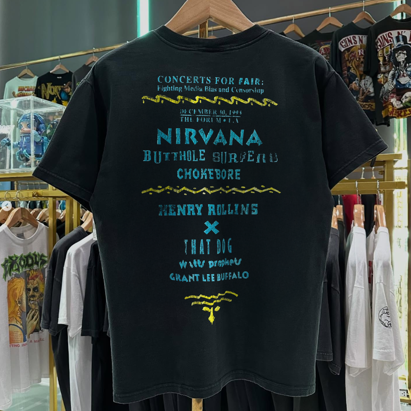 1993 DIS INFORMATION RARE WASHED BLACK T-SHIRT