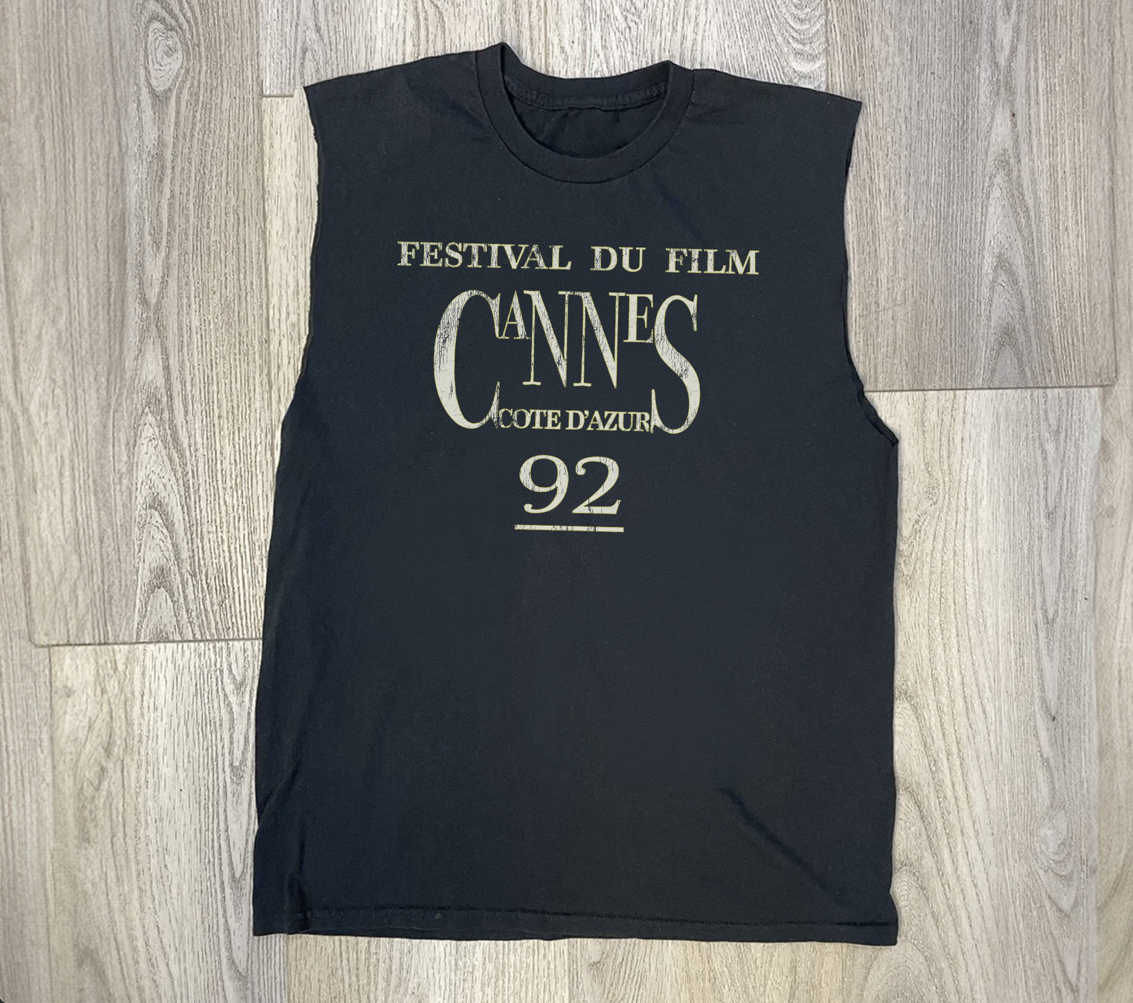 1992 Cannes Film Festival Promo Washed Black Cut Off