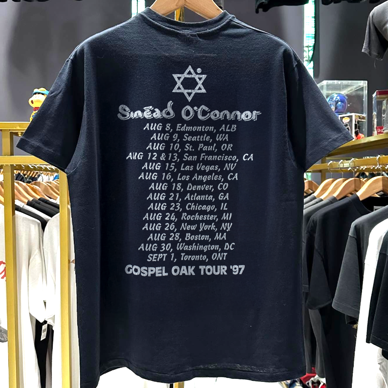 1997 SINEAD O'CONNOR GOSPEL OAK TOUR RARE WASHED BLACK T-SHIRT