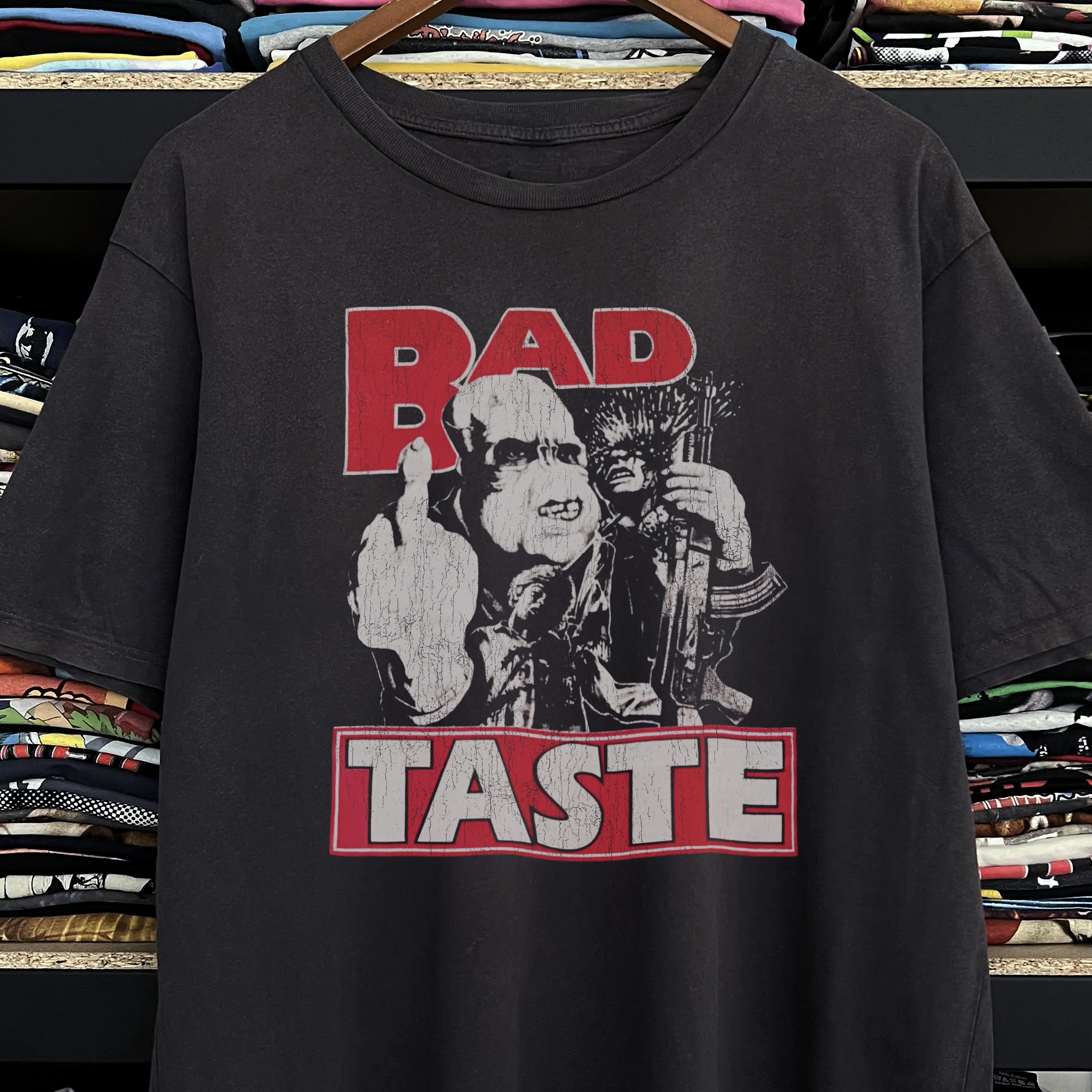 90S BAD TASTE PETER JACKSON WASHED BLACK TEE