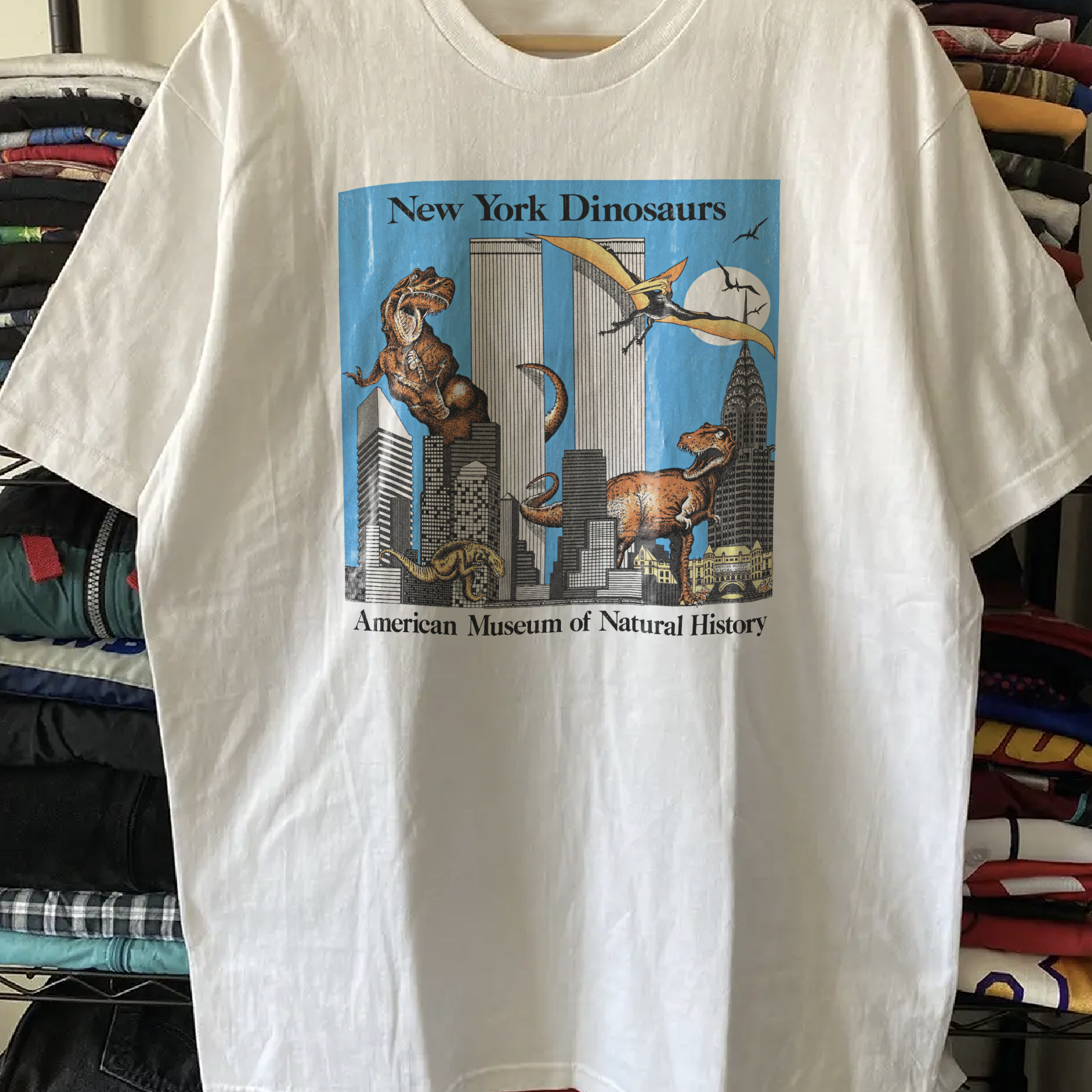 Rare New York Dinosaurs Washed White Tee