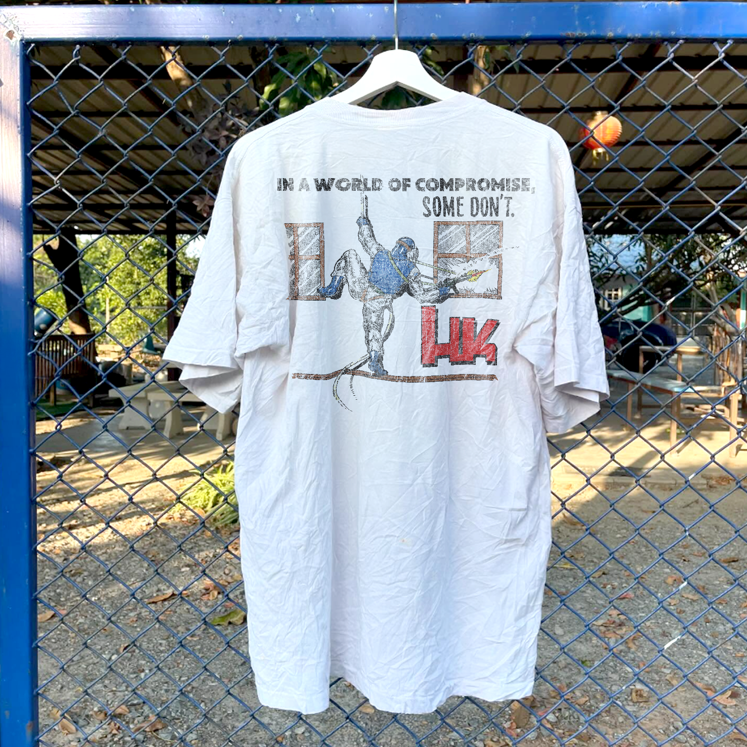 1999 HK 'HECKLER & KOCH' ULTRA RARE WASHED WHITE T-SHIRT