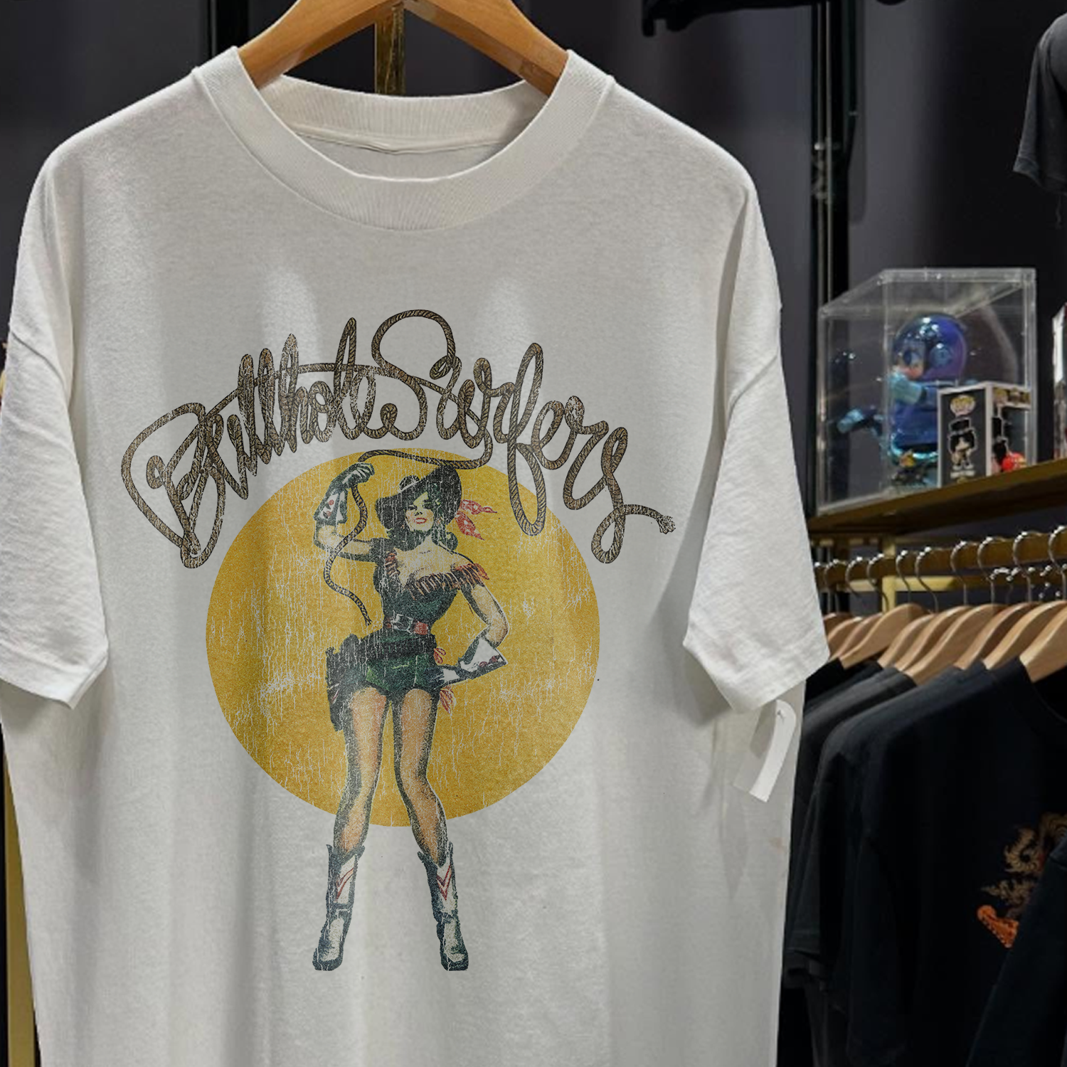 88' BUTTHOLE SURFERS 'COWGIRL' RARE WASHED WHITE T-SHIRT