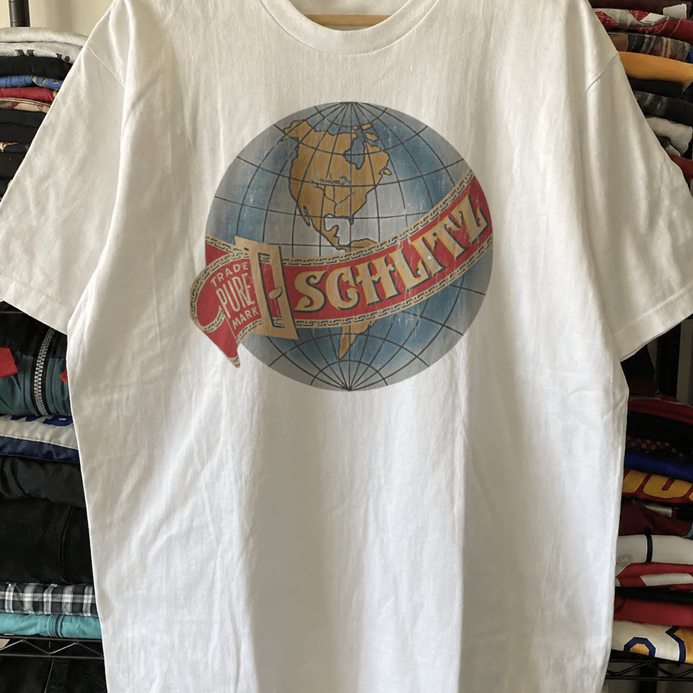 Milwaukee Schlitz Globe Vintage Washed White T-Shirt