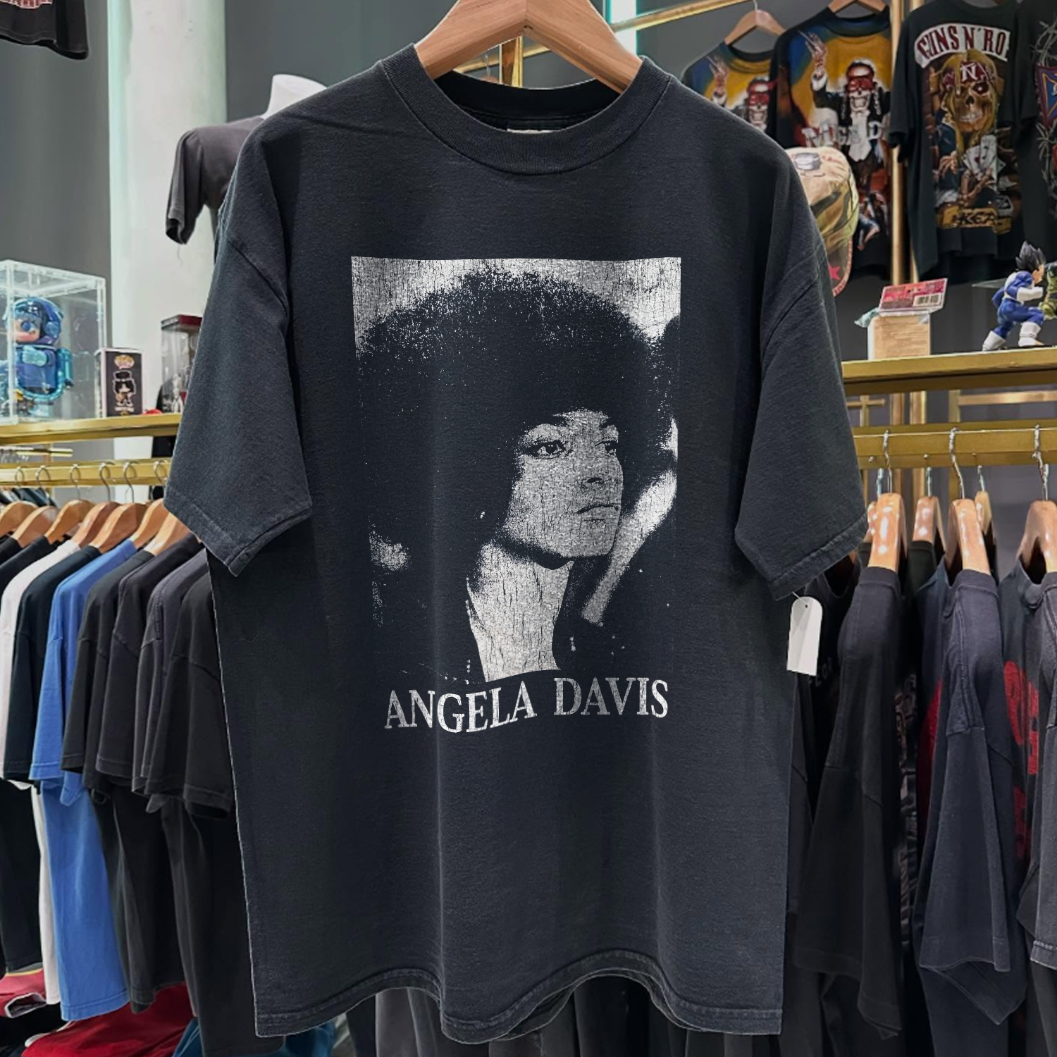 1998 ANGELA DAVIS RARE WASHED BLACK T-SHIRT
