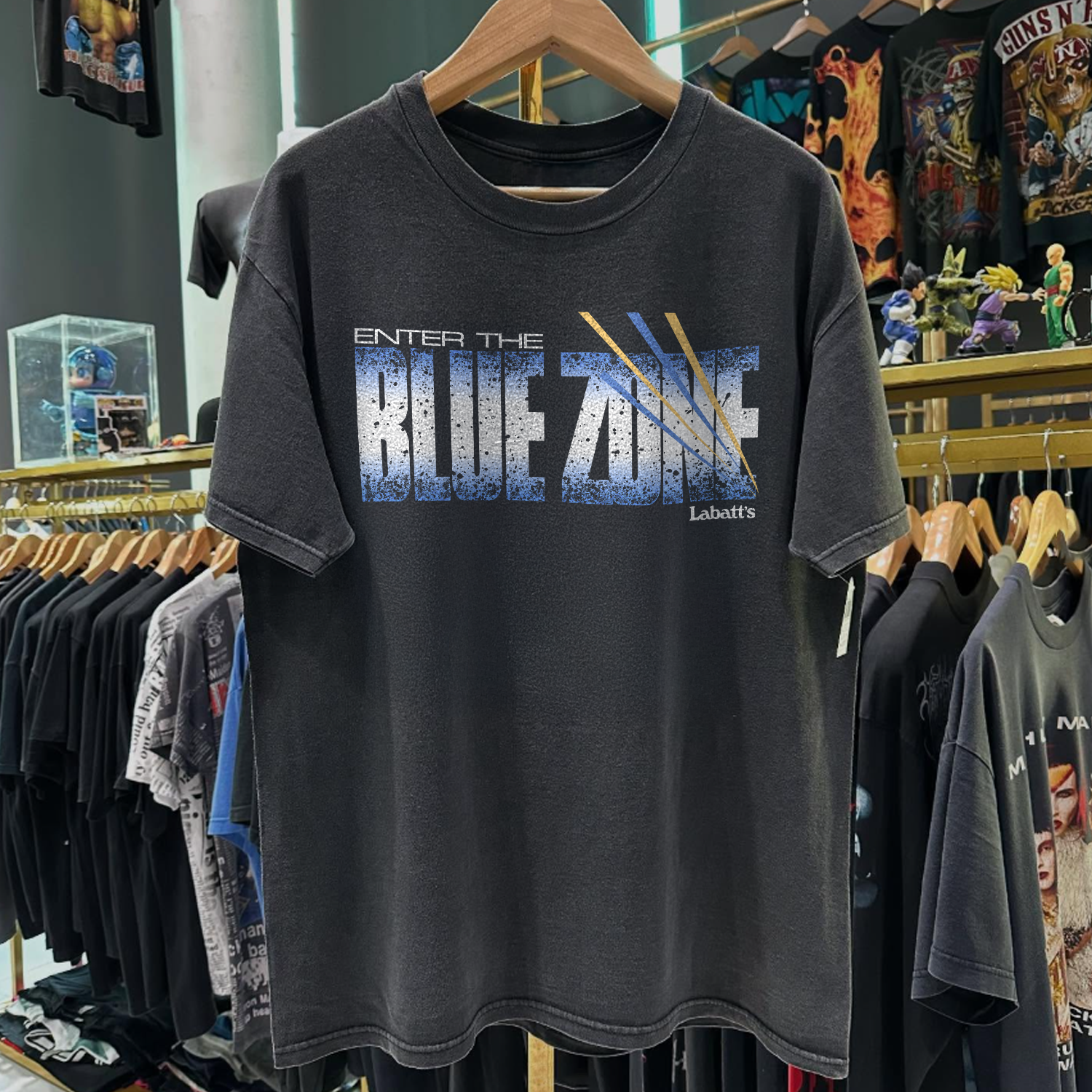 90s THE BLUE ZONE ULTRA RARE WASHED BLACK T-SHIRT