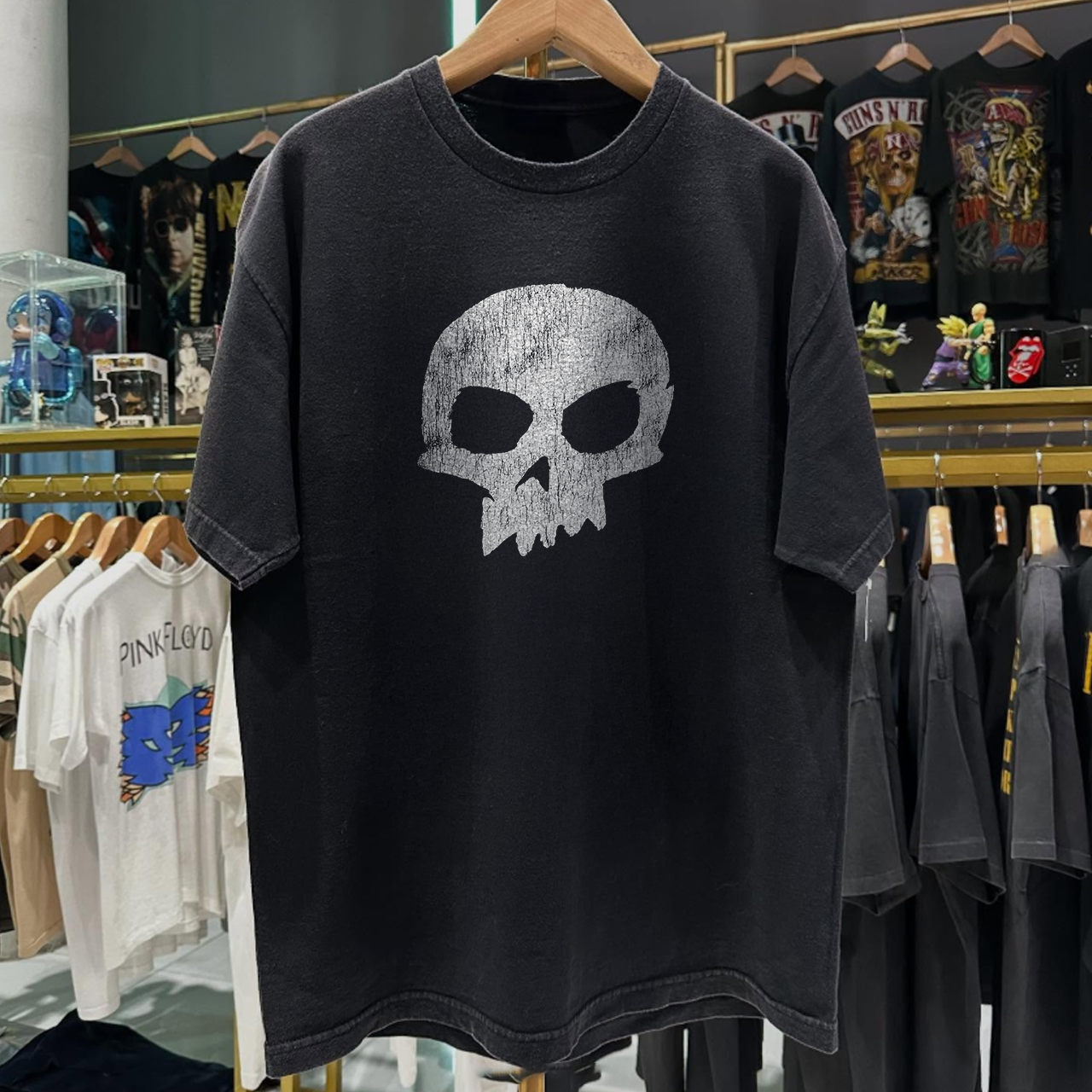 1995 SID SKULL 'PIXAR EMPLOYEE' TOY STORY RARE WASHED BLACK T-SHIRT