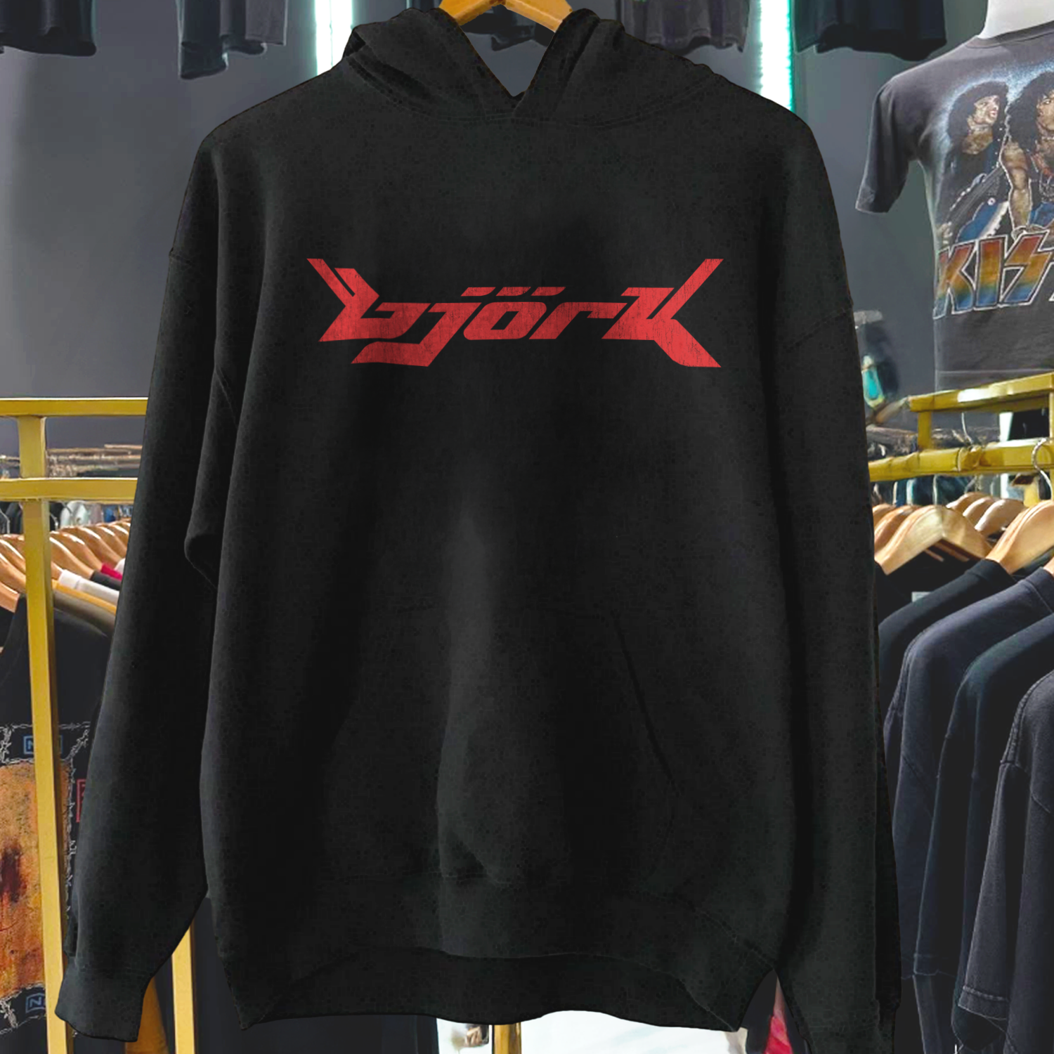 2000S BJORK TOUR BLACK HOODIE