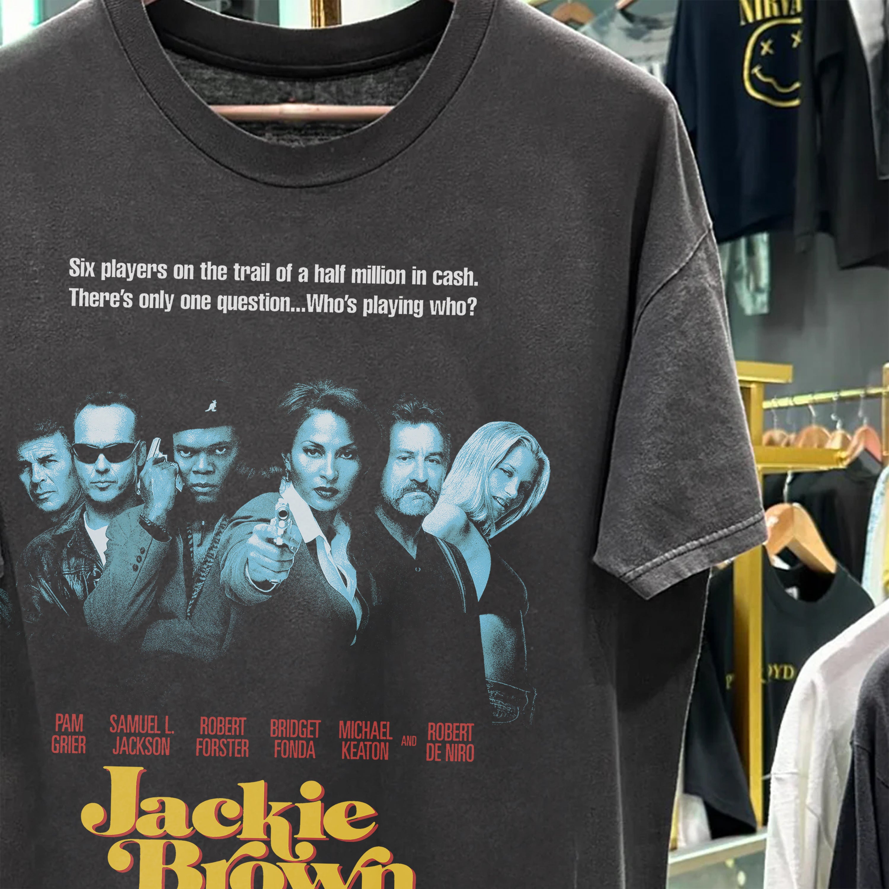 JVCKIE BR0WN 'WHO'S PLAYING WHO' BLACK T-SHIRT