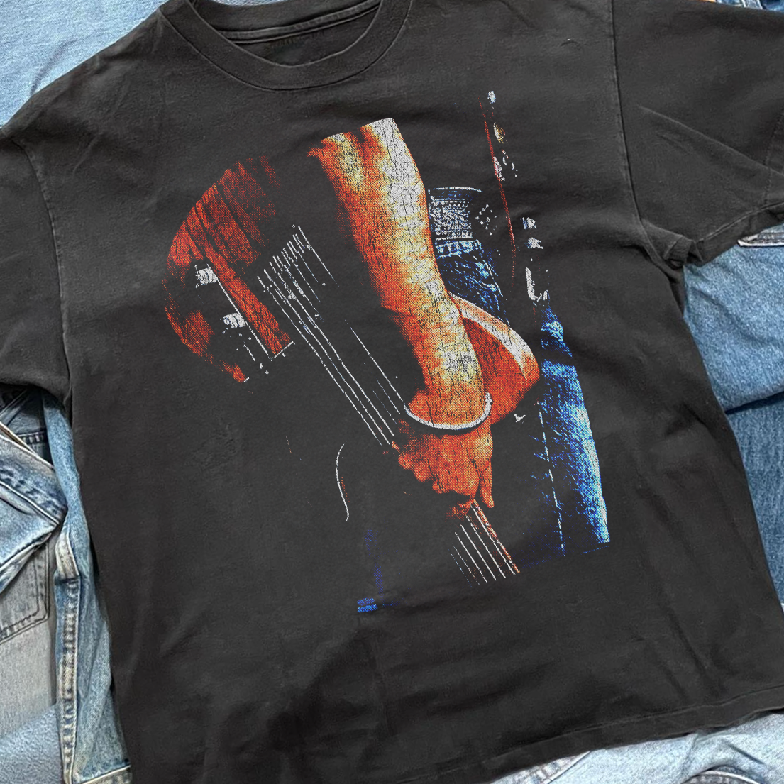 BRUCE SPRINGSTEEN - 92-93 WORLD TOUR - VINTAGE WASHED BLACK T-SHIRT