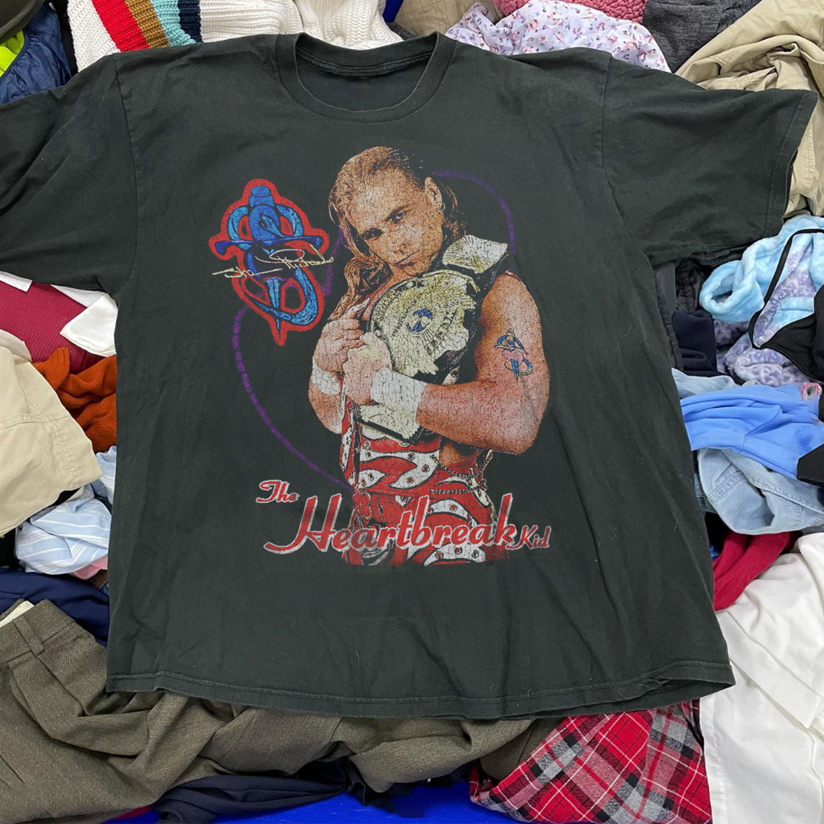 HBK WRESTLEMANIA XII - 1996 VINTAGE WASHED BLACK T-SHIRT