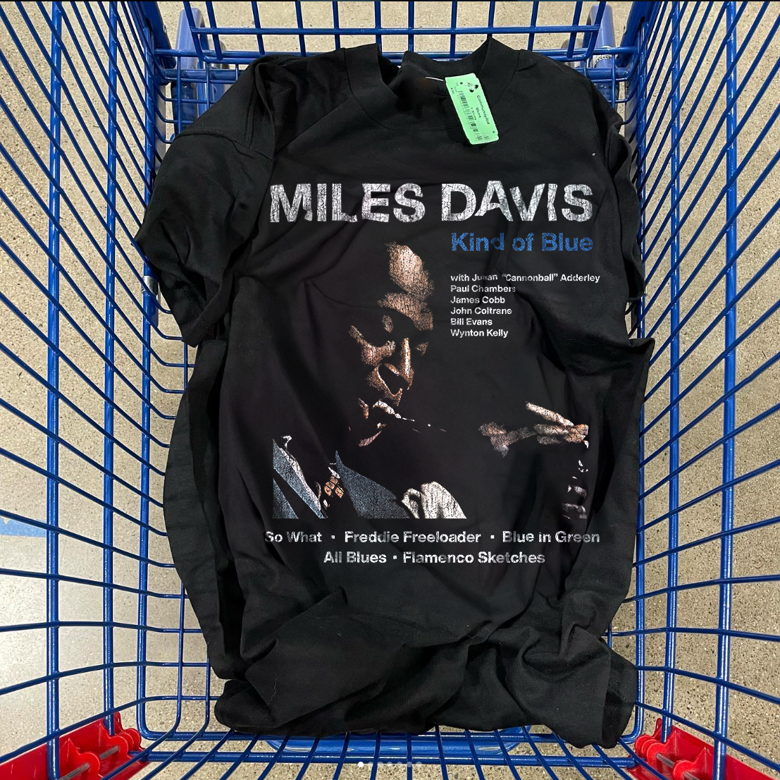 MILES DAVIS KIND OF 'BLUE' BLACK T-SHIRT