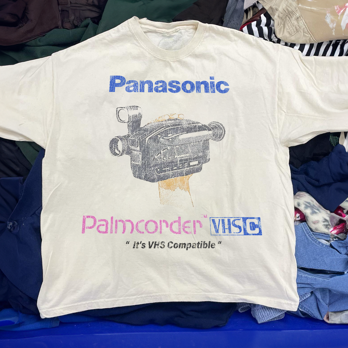 PANAS0NIC VHS PALMCORDER PROMO TEE WHITE