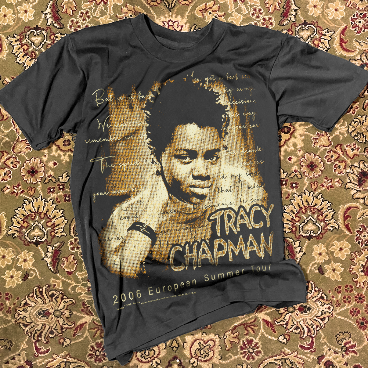 TRACY CHAPMAN 2006 EURO TOUR - WASHED BLACK T-SHIRT